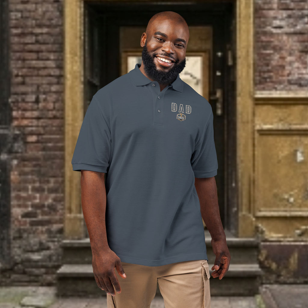 Embroidered Floral Crest Polo Shirt - Premium Father's Day Gift - Elegant Men's Business Casual Golf Polo