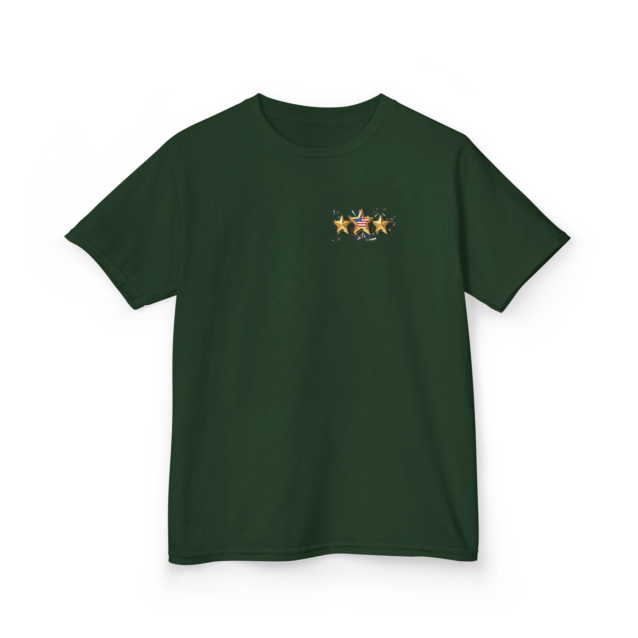 Kids 4th of July Shirt | Patriotic Fireworks & Stars Graphic Tee for Toddlers and Youth
