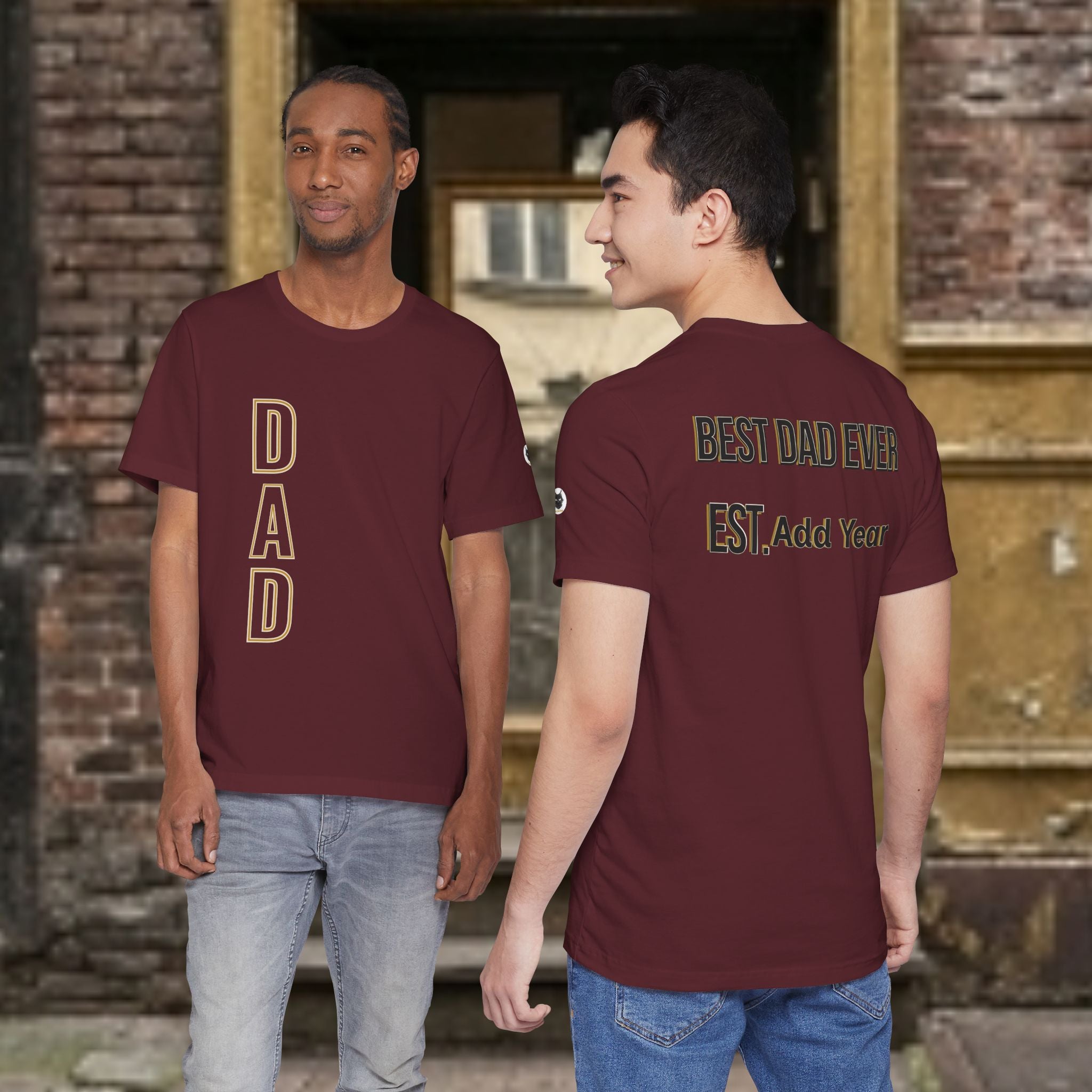 Custom Dad Established Year Shirt | Personalized Father's Day T-Shirt | Front & Back Print Best Dad Ever Tee Gift