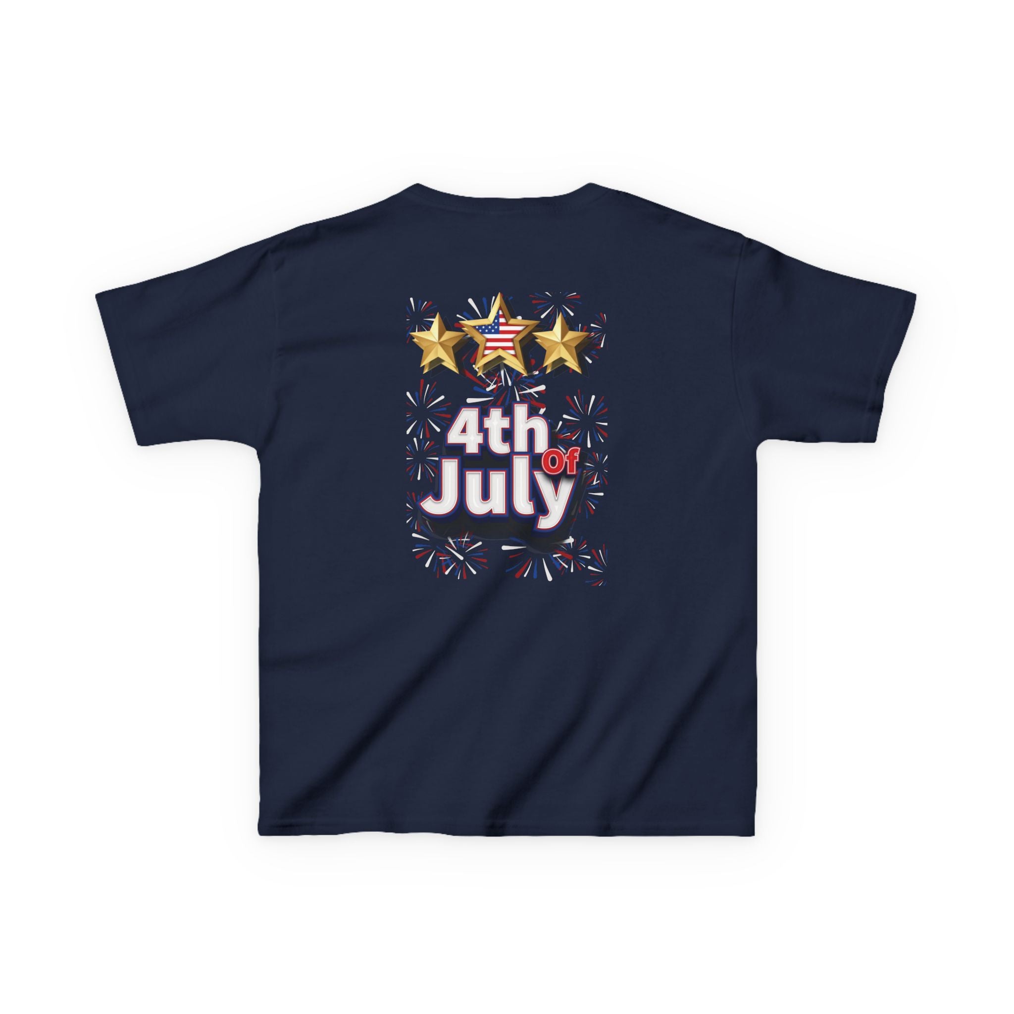 Kids 4th of July Shirt | Patriotic Fireworks & Stars Graphic Tee for Toddlers and Youth