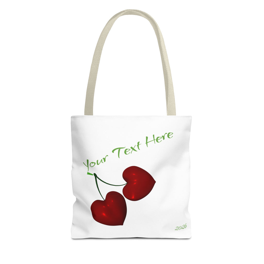 Cherry Hearts Name Tote Bag | Personalized Script _ Name | SanctuaryEssentials