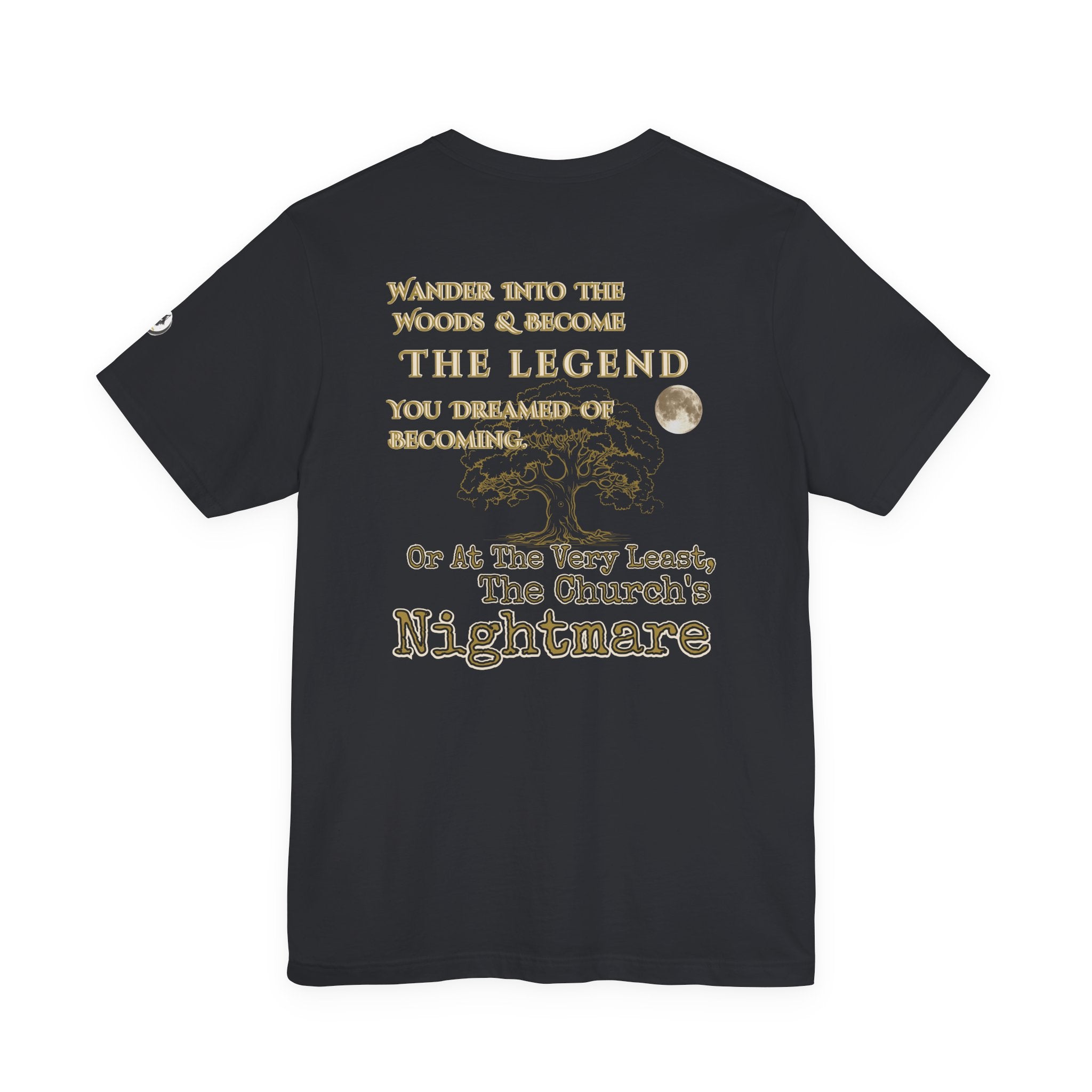 Unisex Graphic Tee | Wander Into The Woods Gothic T-Shirt | Retro Dark Fantasy Legend Apparel | Unisex Jersey Short Sleeve Tee