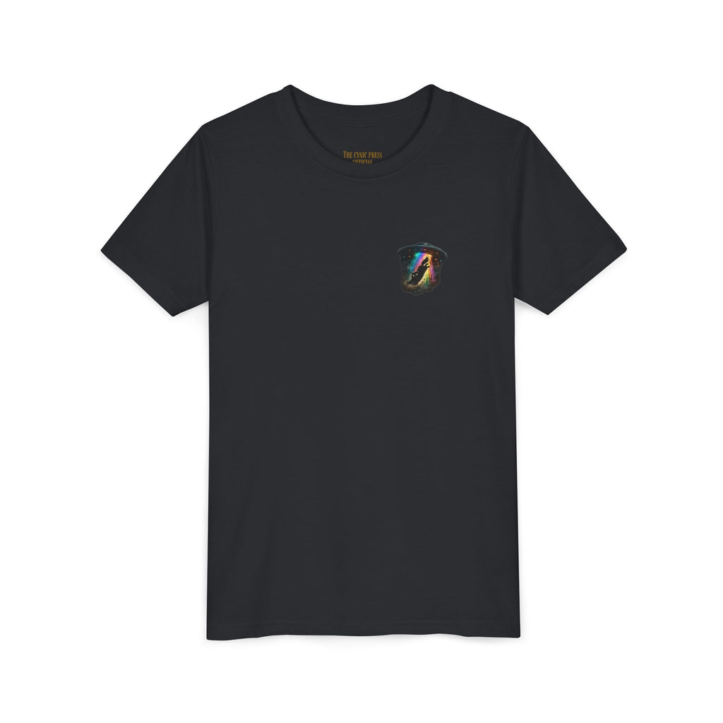Cosmic Cruise: Jinx & Nova BMX Adventure Tee | Premium Youth Alien & Cat Graphic Shirt | Cool Kids Streetwear T-Shirt | Dual-Graphic Black T-Shirt | Youth BMX Rider Tee — Colorful Cosmic Bike Stunt T-...