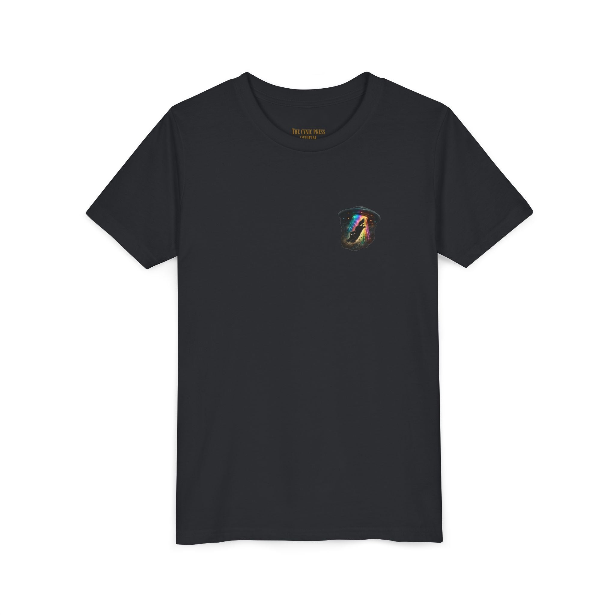 Cosmic Cruise: Jinx & Nova BMX Adventure Tee | Premium Youth Alien & Cat Graphic Shirt | Cool Kids Streetwear T-Shirt | Dual-Graphic Black T-Shirt | Youth BMX Rider Tee — Colorful Cosmic Bike Stunt T-...