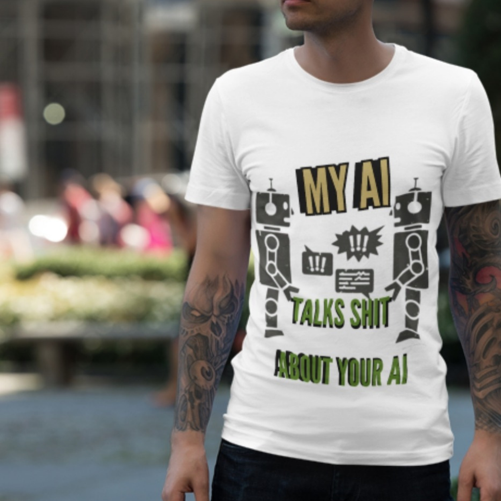 Mon IA parle__ À propos de votre T-shirt IA | T-shirt avec citation de robot amusant
