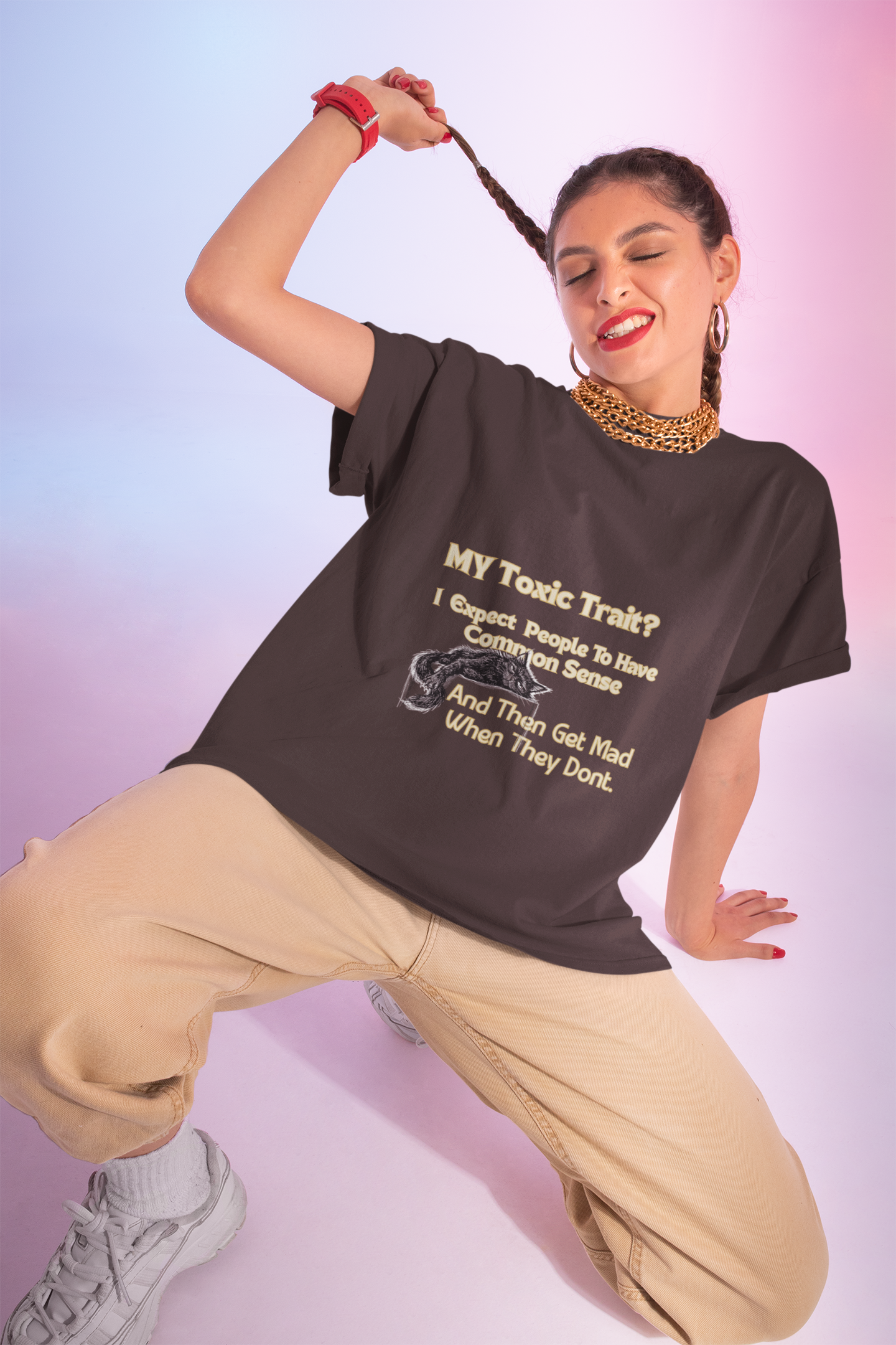 My Toxic Trait Sarcastic Cat T-Shirt | Funny Common Sense Gift