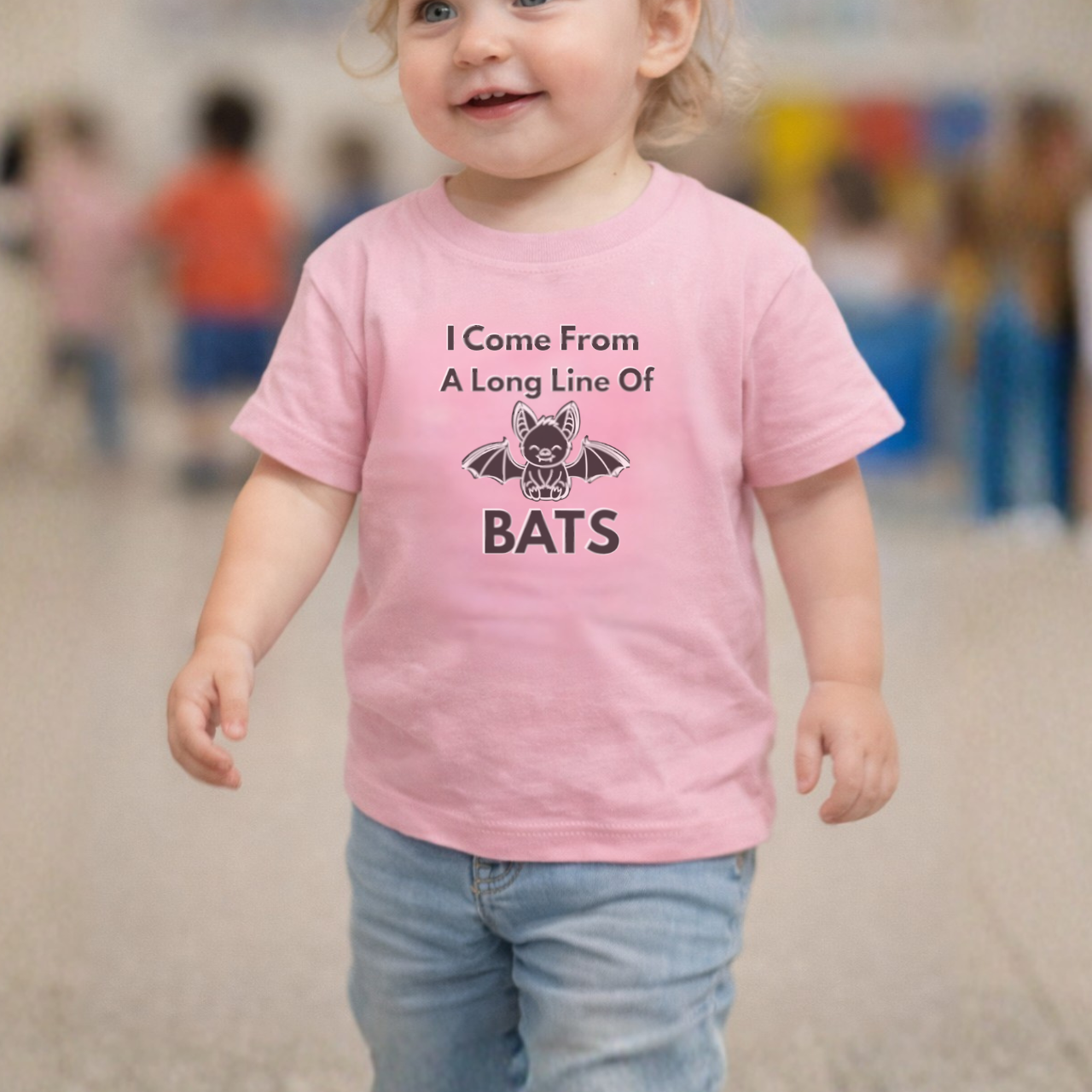 Heavy Cotton™ Toddler T-shirt, Family Matching Halloween Shirts – Crazy Old Bat, The Old Bat & Long Line of Bats – Funny Mom Grandma Kids Matching Set| kids unisex tee