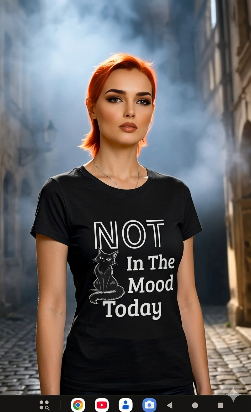 Not in the Mood Today | Sarcastic Cat T | Funny Anti-Social Tee | The Cynic Press Official