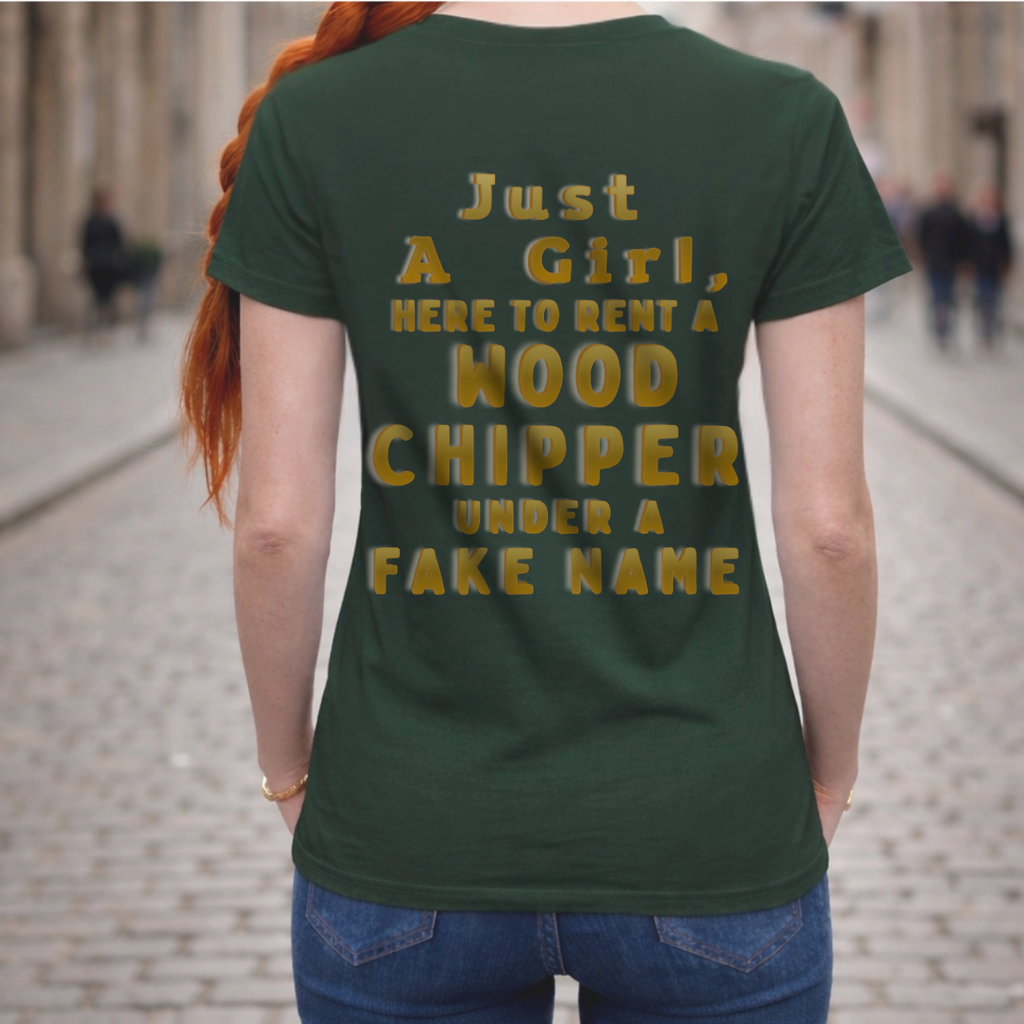 Just A Girl Wood Chipper Shirt - Funny Dark Humor T-Shirt - Sarcastic True Crime Gift - Unhinged Aesthetic Graphic Tee - Minimalist Goth Apparel