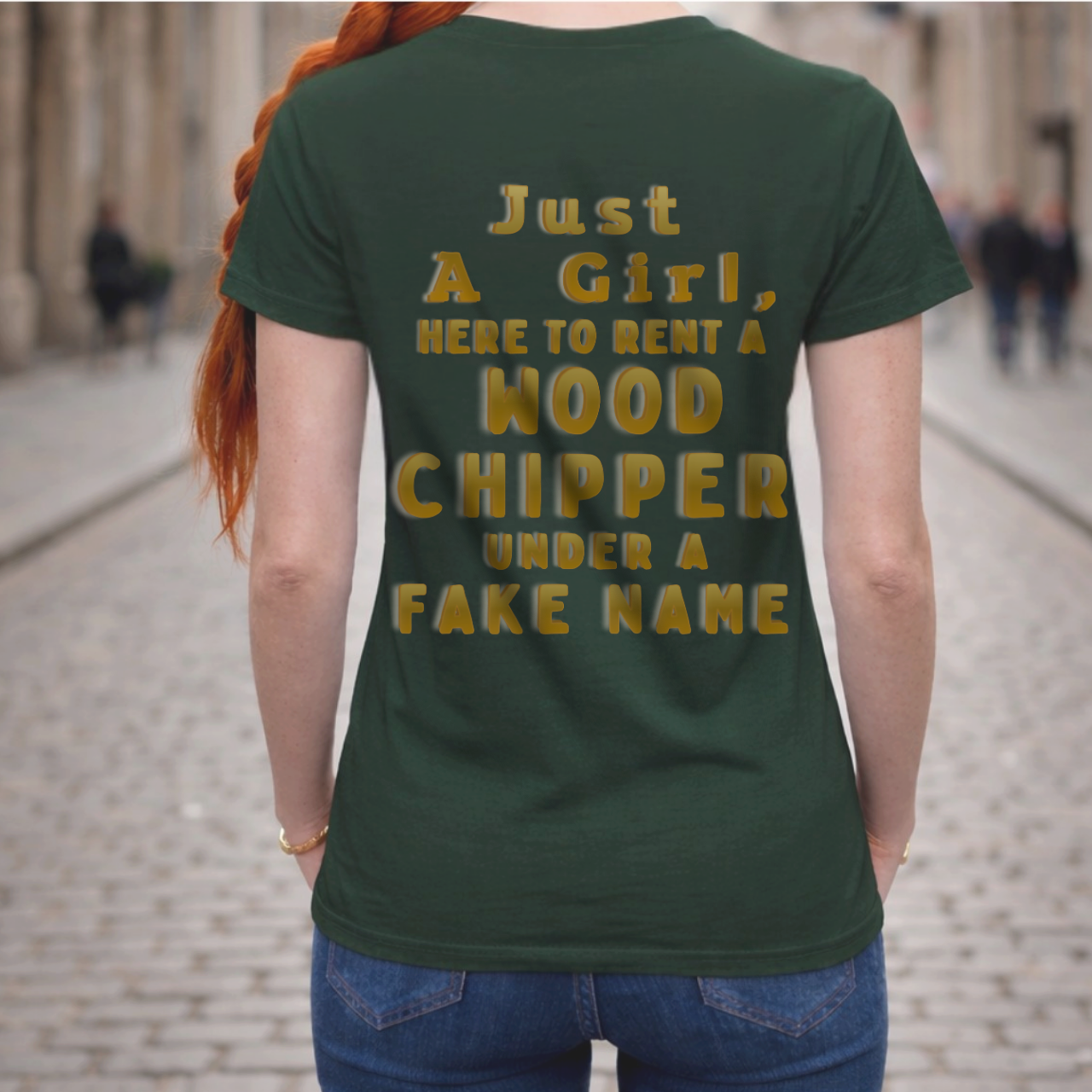 Just A Girl Wood Chipper Shirt - Funny Dark Humor T-Shirt - Sarcastic True Crime Gift - Unhinged Aesthetic Graphic Tee - Minimalist Goth Apparel