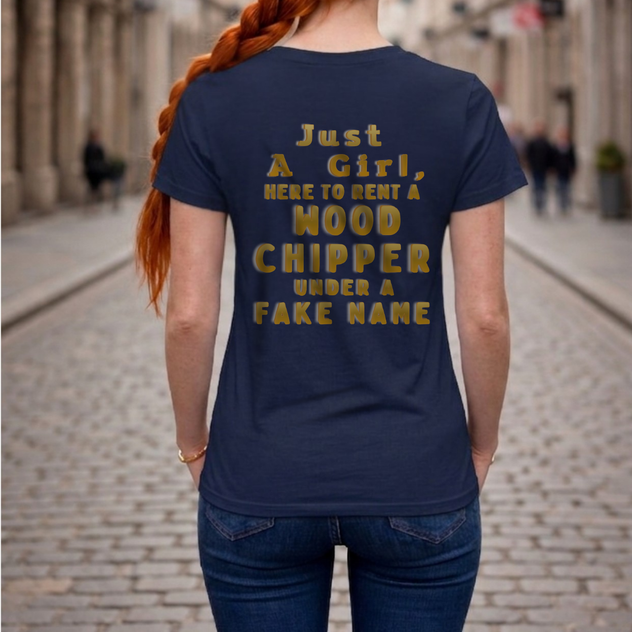 Just A Girl Wood Chipper Shirt - Funny Dark Humor T-Shirt - Sarcastic True Crime Gift - Unhinged Aesthetic Graphic Tee - Minimalist Goth Apparel