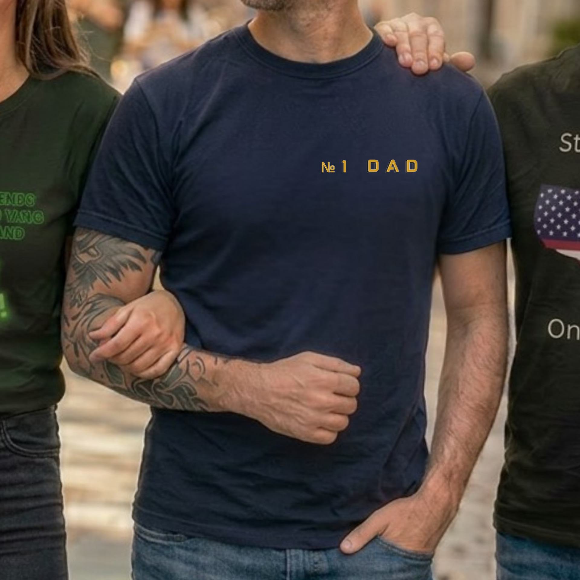 Dad 2026 Crossword T‑Shirt — "No.1 Dad" Gold Badge Father’s Day Tee | Dad Crossword Puzzle T-Shirt | Father's Day Double Sided Graphic Tee | No 1 Dad Shirt Gift for Men