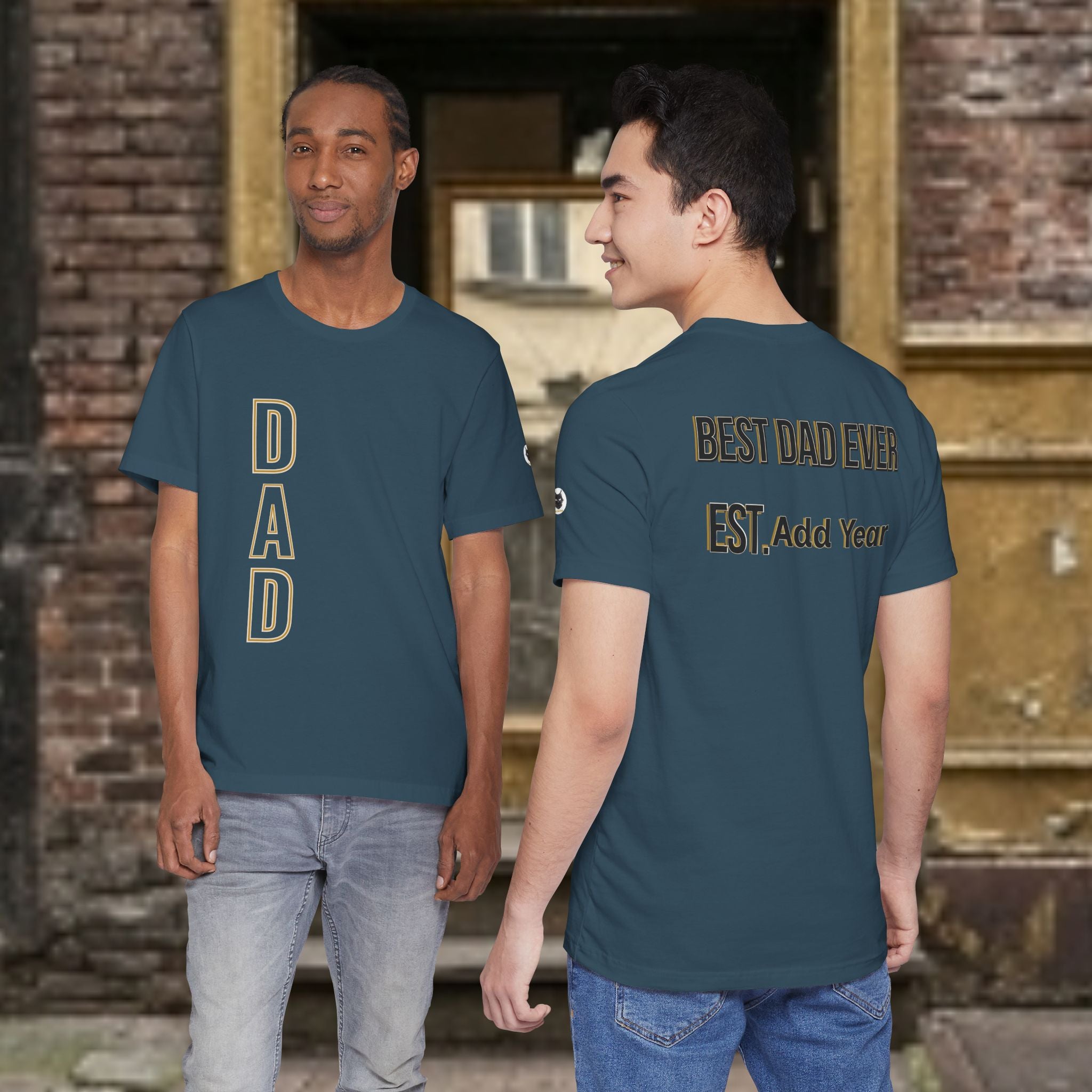 Custom Dad Established Year Shirt | Personalized Father's Day T-Shirt | Front & Back Print Best Dad Ever Tee Gift