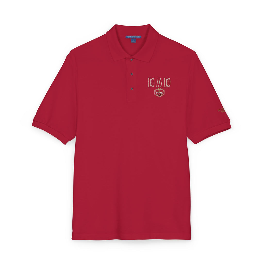 Embroidered Floral Crest Polo Shirt - Premium Father's Day Gift - Elegant Men's Business Casual Golf Polo