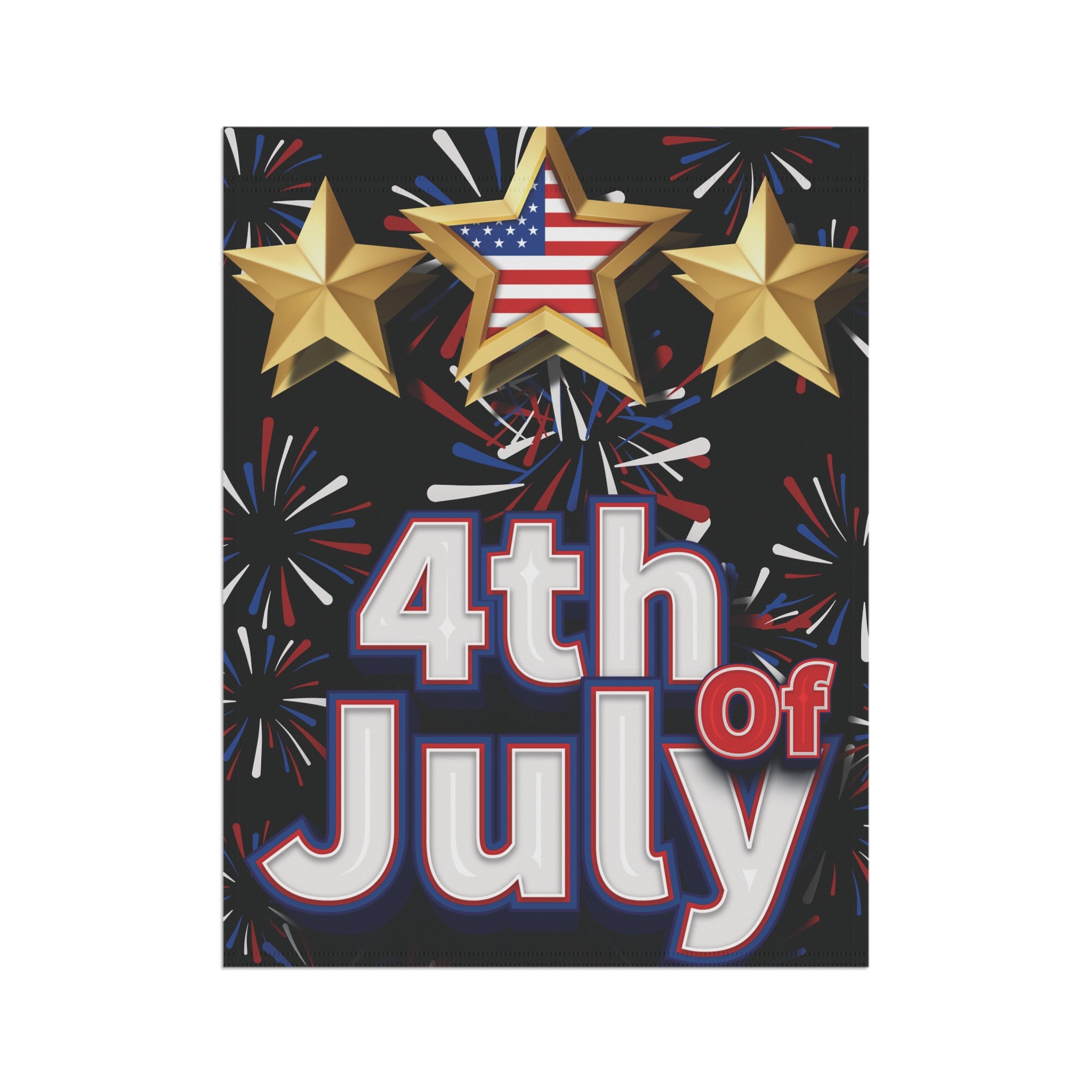 4th of July Garden Flag | Patriotic Stars & Fireworks Outdoor Yard Decor