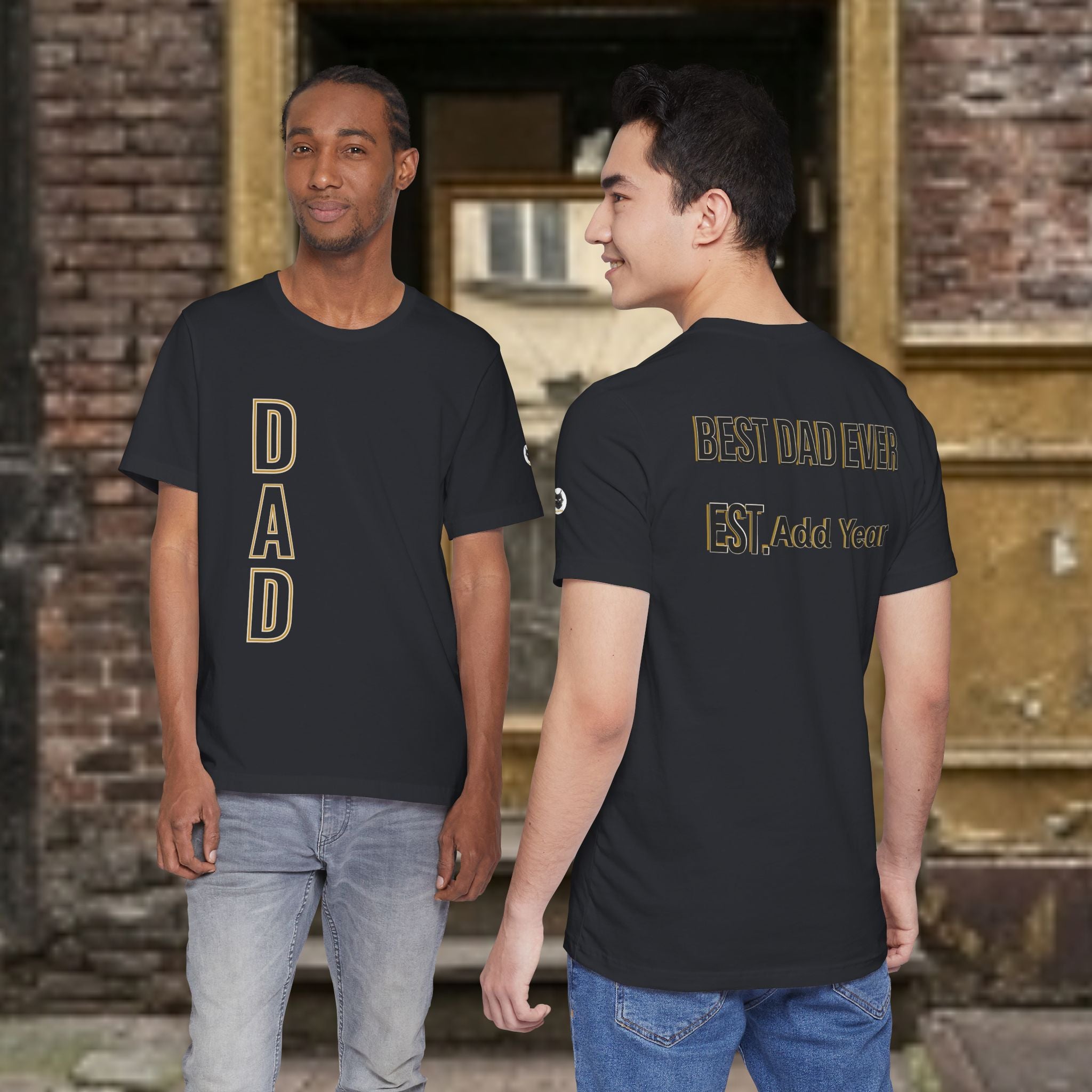 Custom Dad Established Year Shirt | Personalized Father's Day T-Shirt | Front & Back Print Best Dad Ever Tee Gift