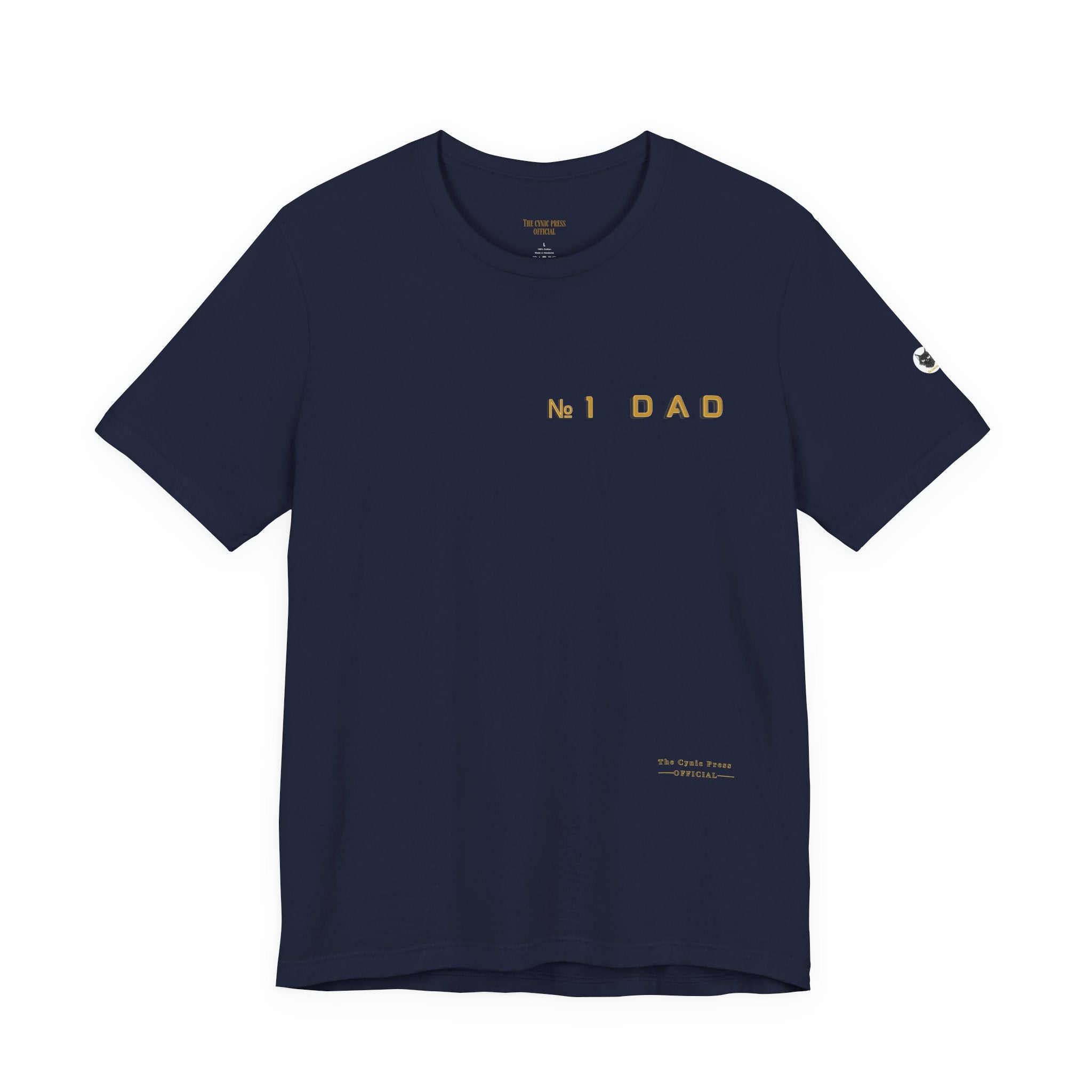 Dad 2026 Crossword T‑Shirt — "No.1 Dad" Gold Badge Father’s Day Tee | Dad Crossword Puzzle T-Shirt | Father's Day Double Sided Graphic Tee | No 1 Dad Shirt Gift for Men
