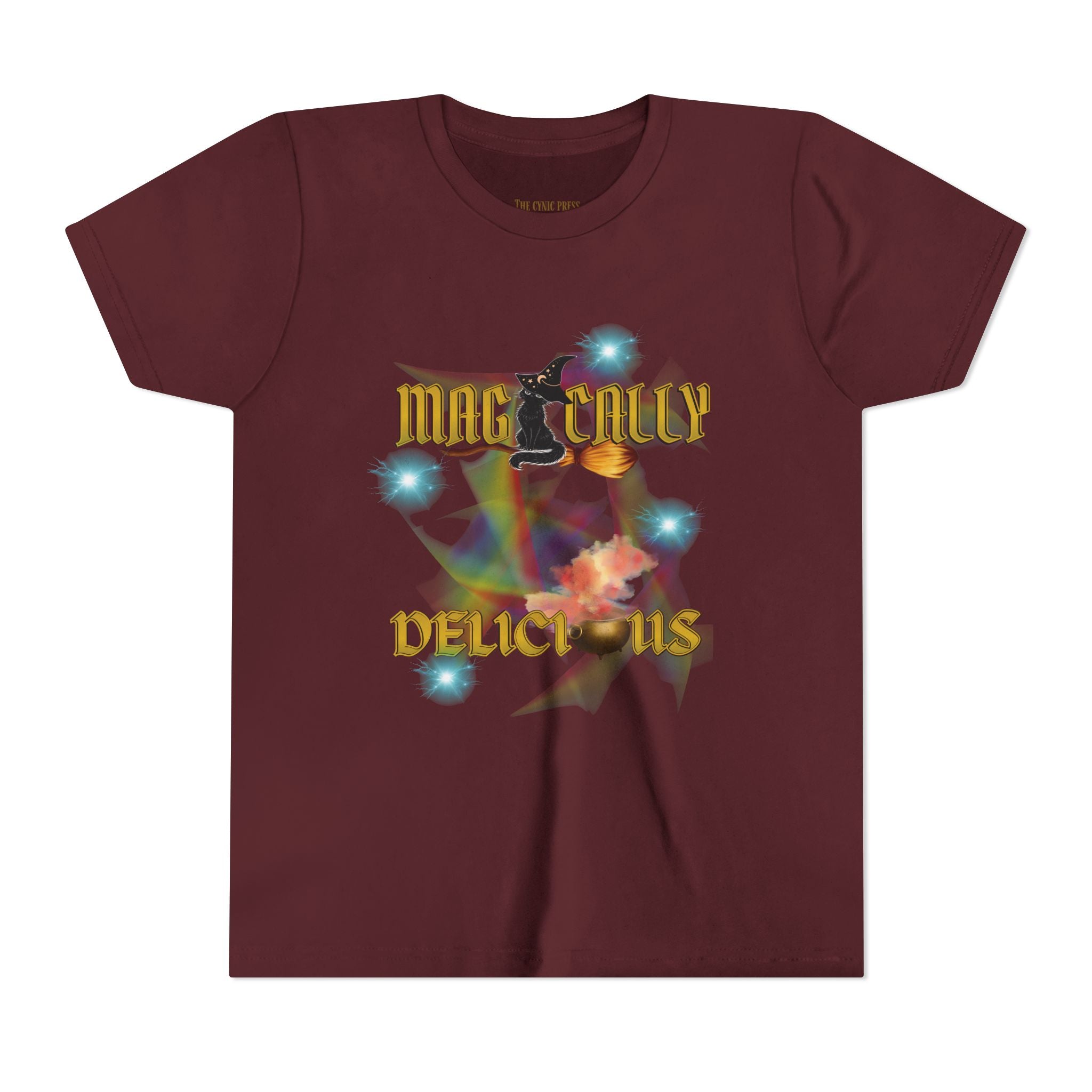 Magically Delicious Wizard Cat – Wizard Cat Glow Tee   - Wizard Cat Spell Bowl Tee – Fantasy Graphic