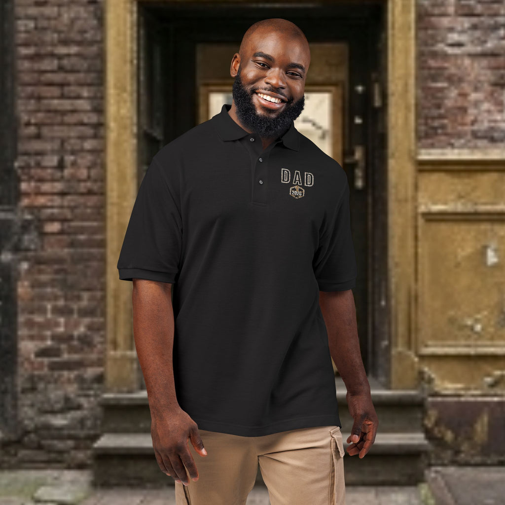 Embroidered Floral Crest Polo Shirt - Premium Father's Day Gift - Elegant Men's Business Casual Golf Polo