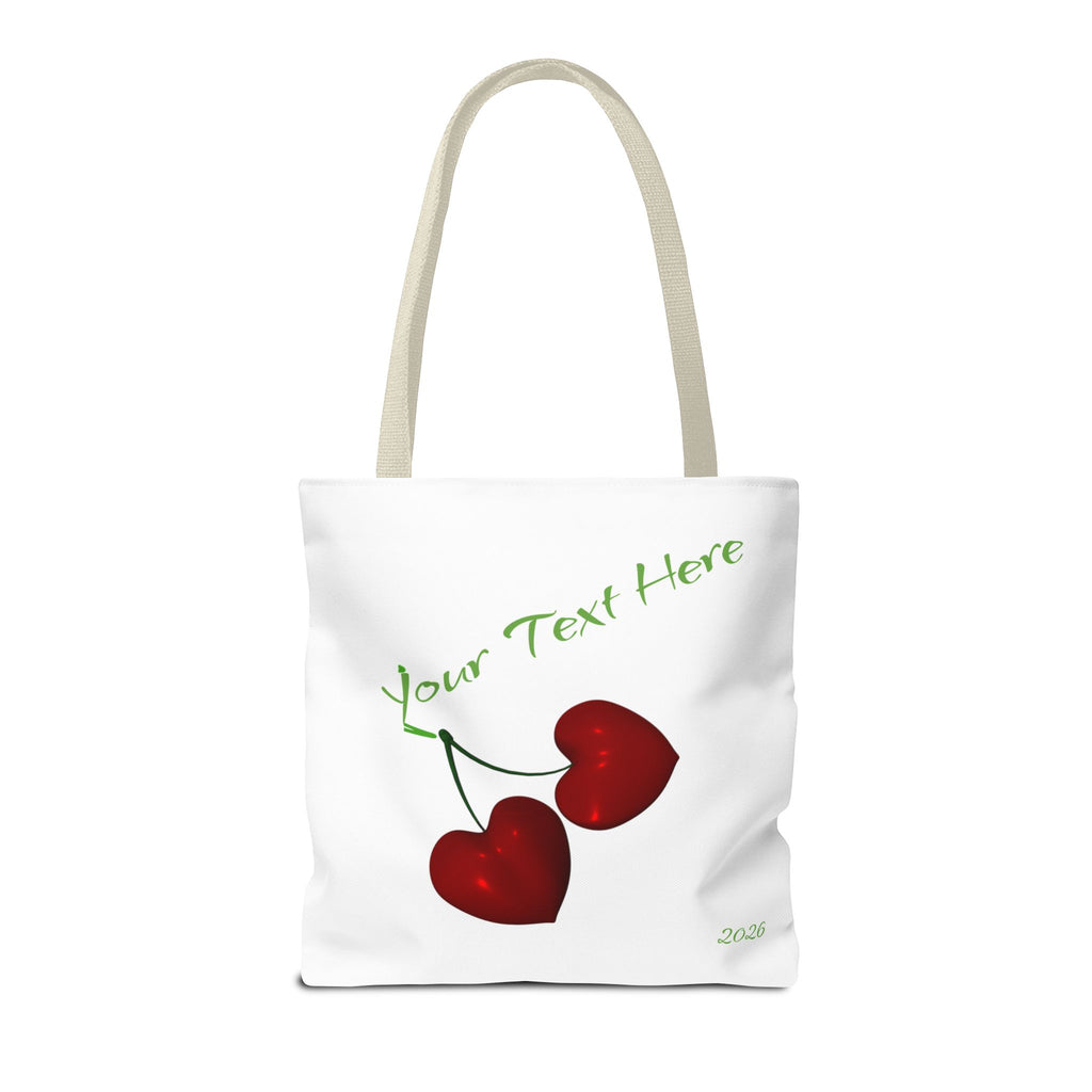 Cherry Hearts Name Tote Bag | Personalized Script _ Name | SanctuaryEssentials