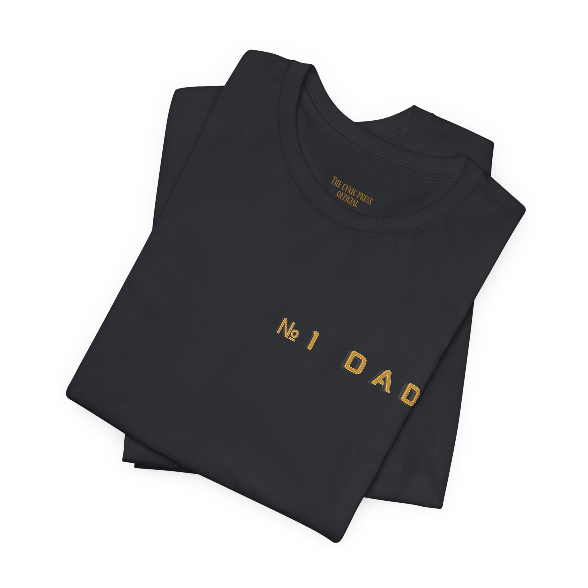 Dad 2026 Crossword T‑Shirt — "No.1 Dad" Gold Badge Father’s Day Tee | Dad Crossword Puzzle T-Shirt | Father's Day Double Sided Graphic Tee | No 1 Dad Shirt Gift for Men