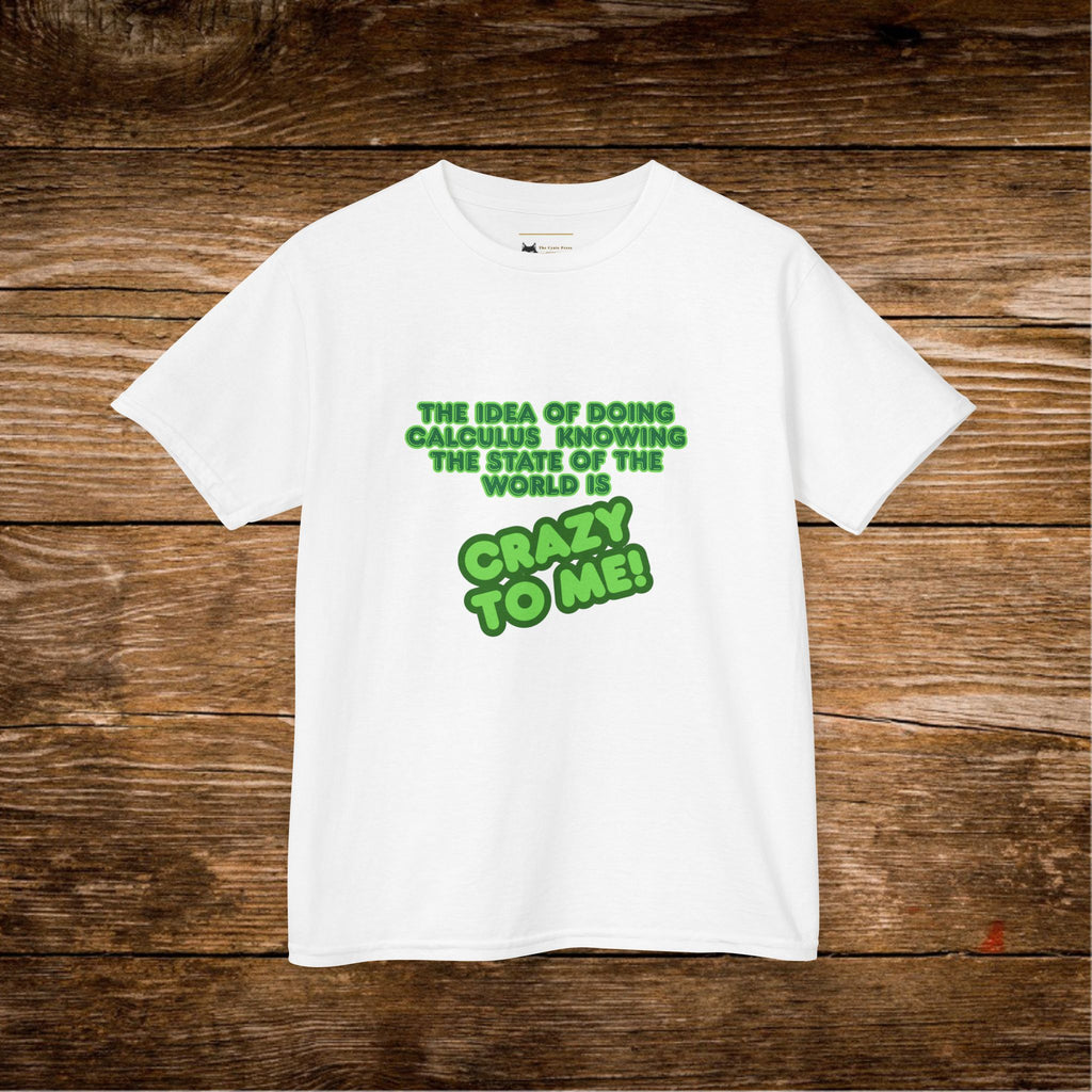 Calculus Funny Quote Kids Tee | Green Text 'Crazy To Me'