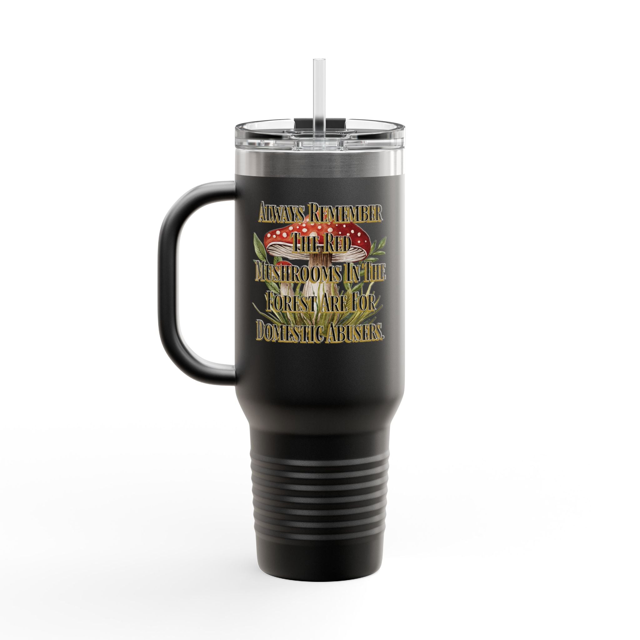 40oz Insulated Mushroom Travel Mug | Gothic Cottagecore Coffee Tumbler | Dark Cottage Etiquette