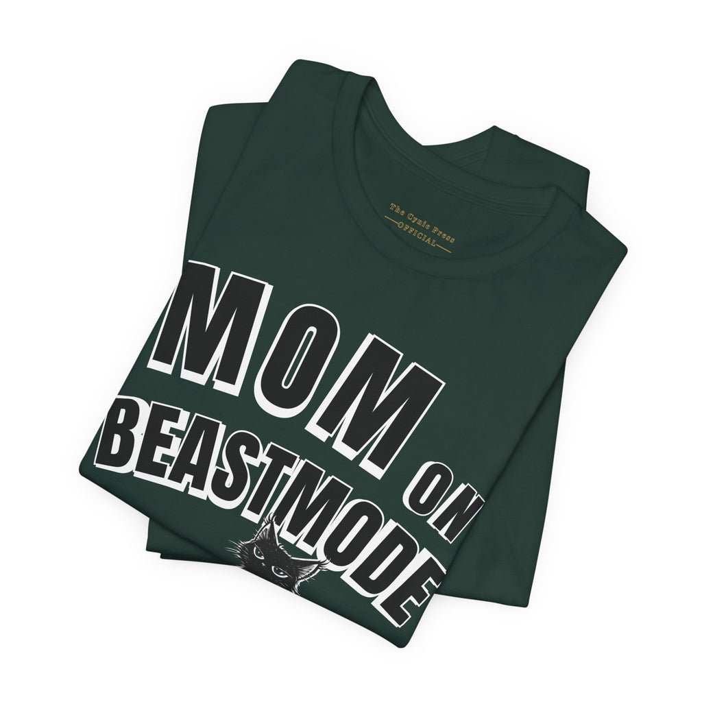 Mom on Beast Mode Shirt – Funny Cat Mom Tee – Strong Mom Graphic T-Shirt – Mother’s Day Gift Idea-Mom Tee