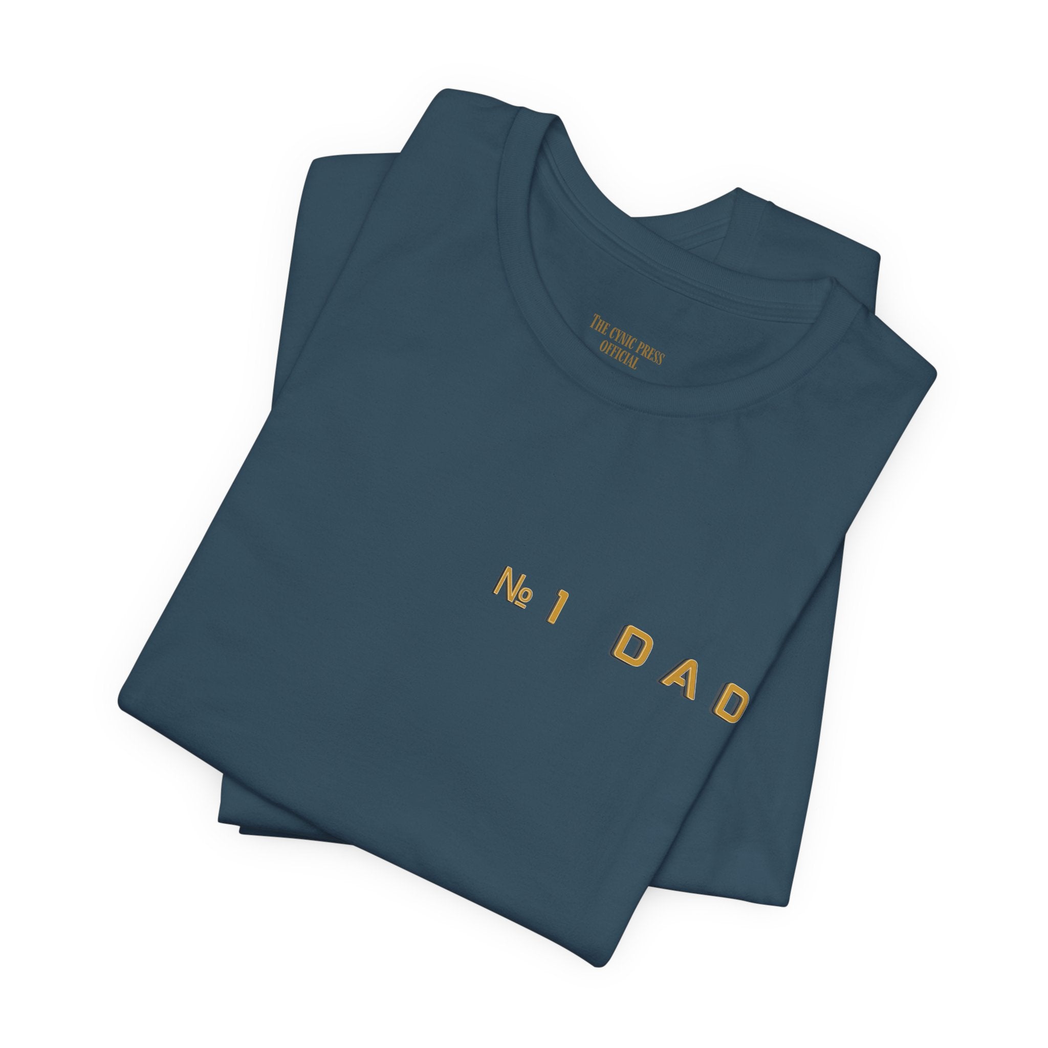 Dad 2026 Crossword T‑Shirt — "No.1 Dad" Gold Badge Father’s Day Tee | Dad Crossword Puzzle T-Shirt | Father's Day Double Sided Graphic Tee | No 1 Dad Shirt Gift for Men