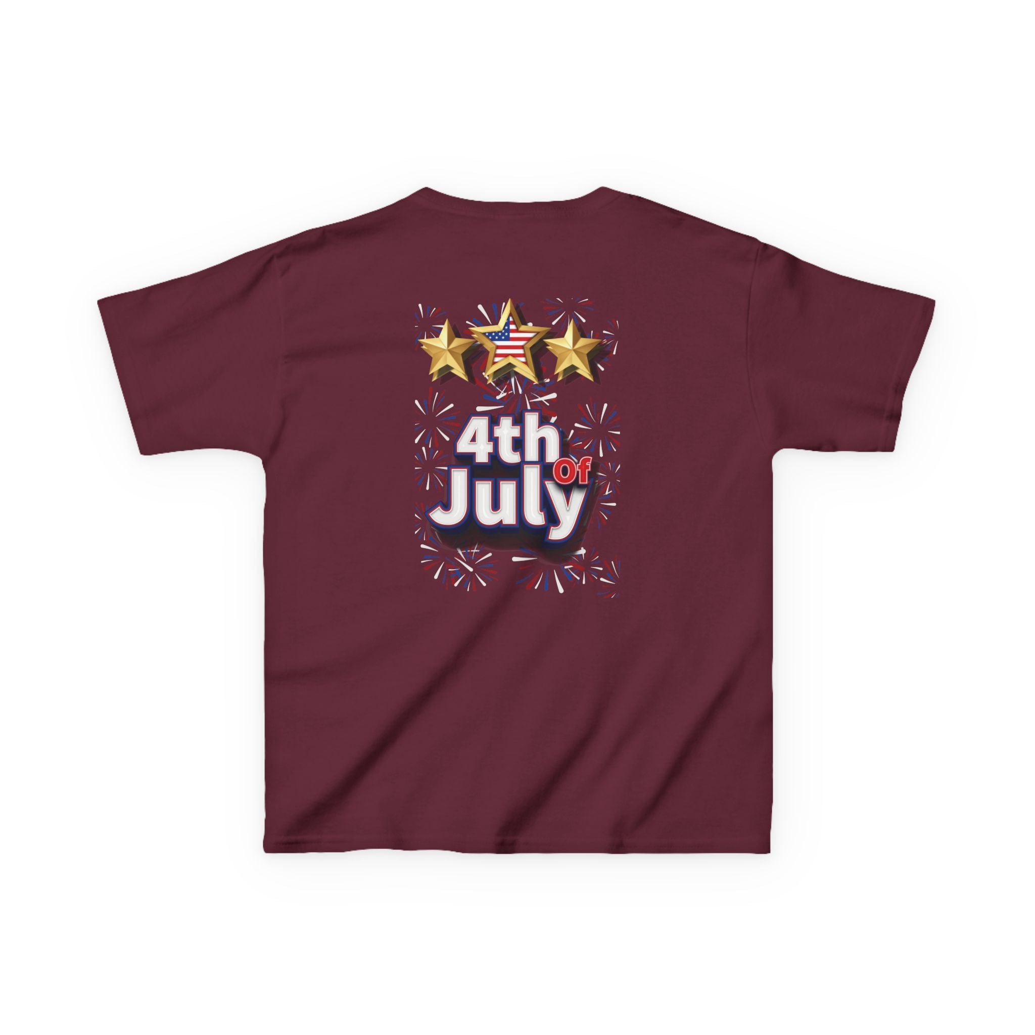 Kids 4th of July Shirt | Patriotic Fireworks & Stars Graphic Tee for Toddlers and Youth