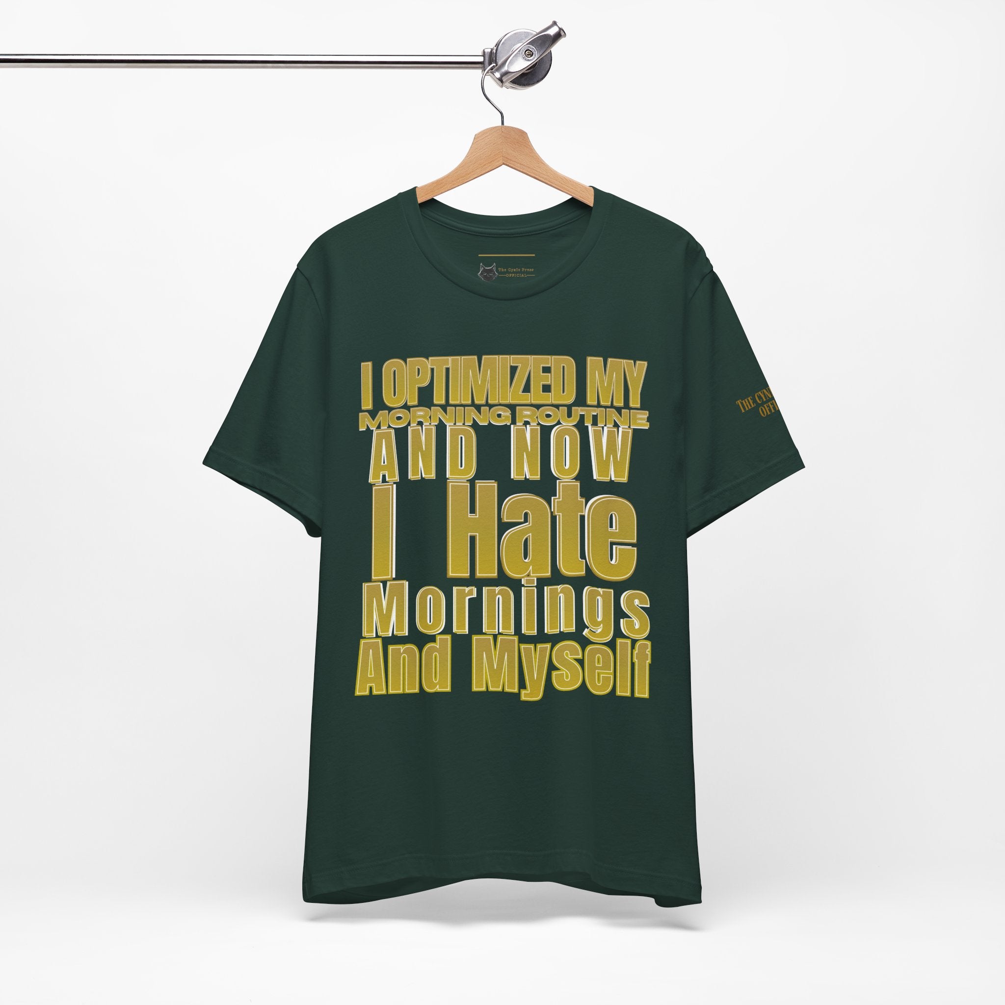 Unisex Jersey Software Engineer T-Shirt | I Optimized My Morning Routine Funny Coding Graphic Tee |Unisex Jersey Short Sleeve Tee
