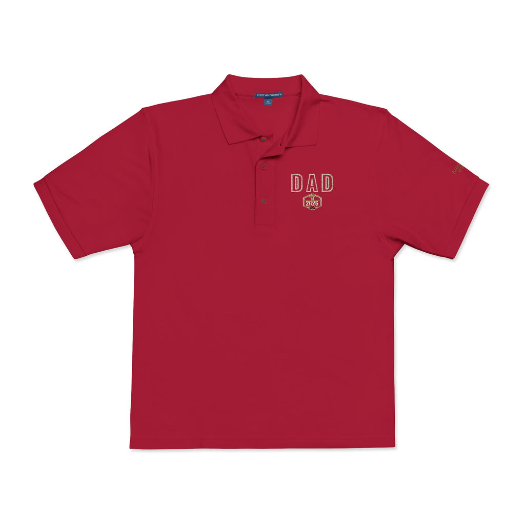 Embroidered Floral Crest Polo Shirt - Premium Father's Day Gift - Elegant Men's Business Casual Golf Polo