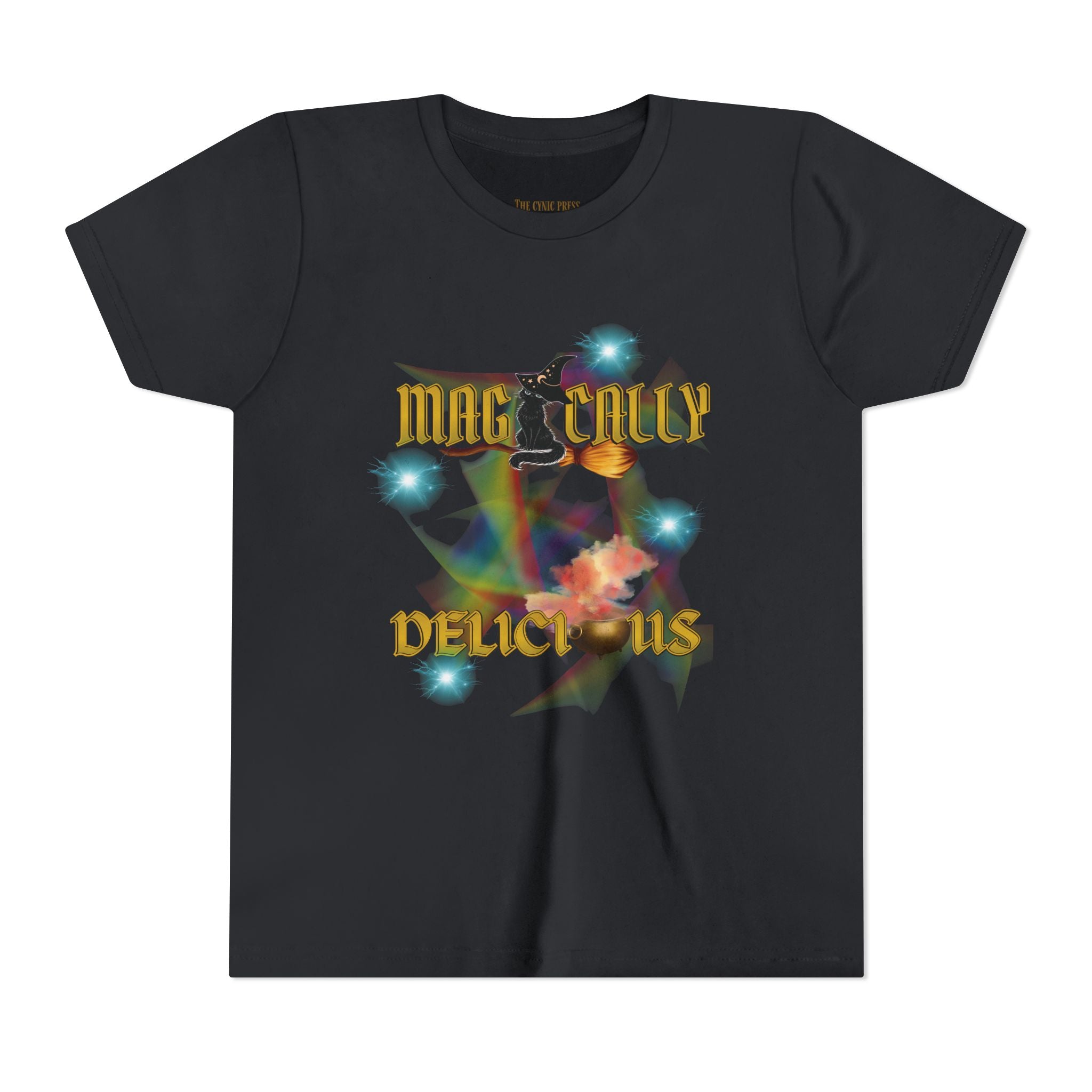 Magically Delicious Wizard Cat – Wizard Cat Glow Tee   - Wizard Cat Spell Bowl Tee – Fantasy Graphic
