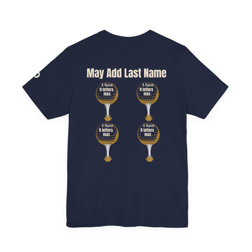 Personalized Father's Day Golf Shirt | Custom Last Name Dad Golf Tee | Kids Names on Golf Balls Shirt Gift for Dad Grandpa