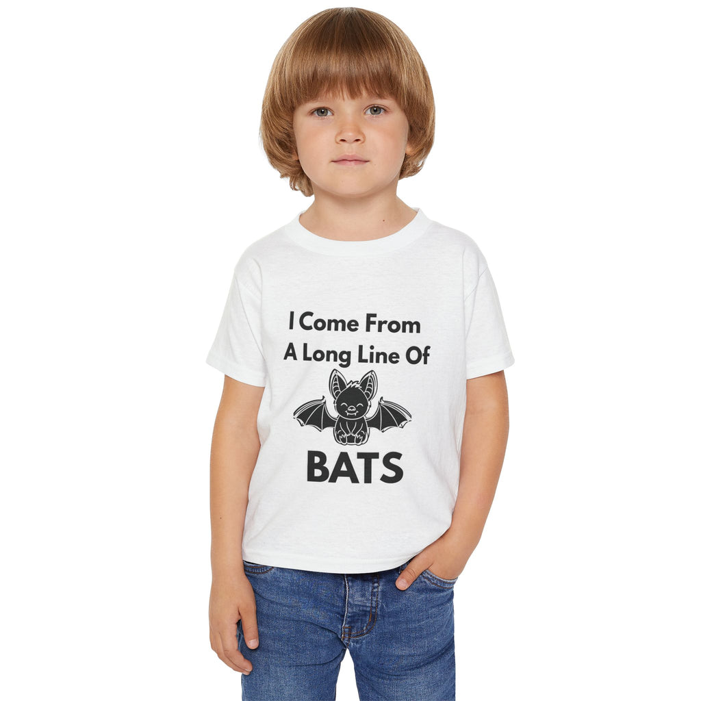 Heavy Cotton™ Toddler T-shirt, Family Matching Halloween Shirts – Crazy Old Bat, The Old Bat & Long Line of Bats – Funny Mom Grandma Kids Matching Set| kids unisex tee