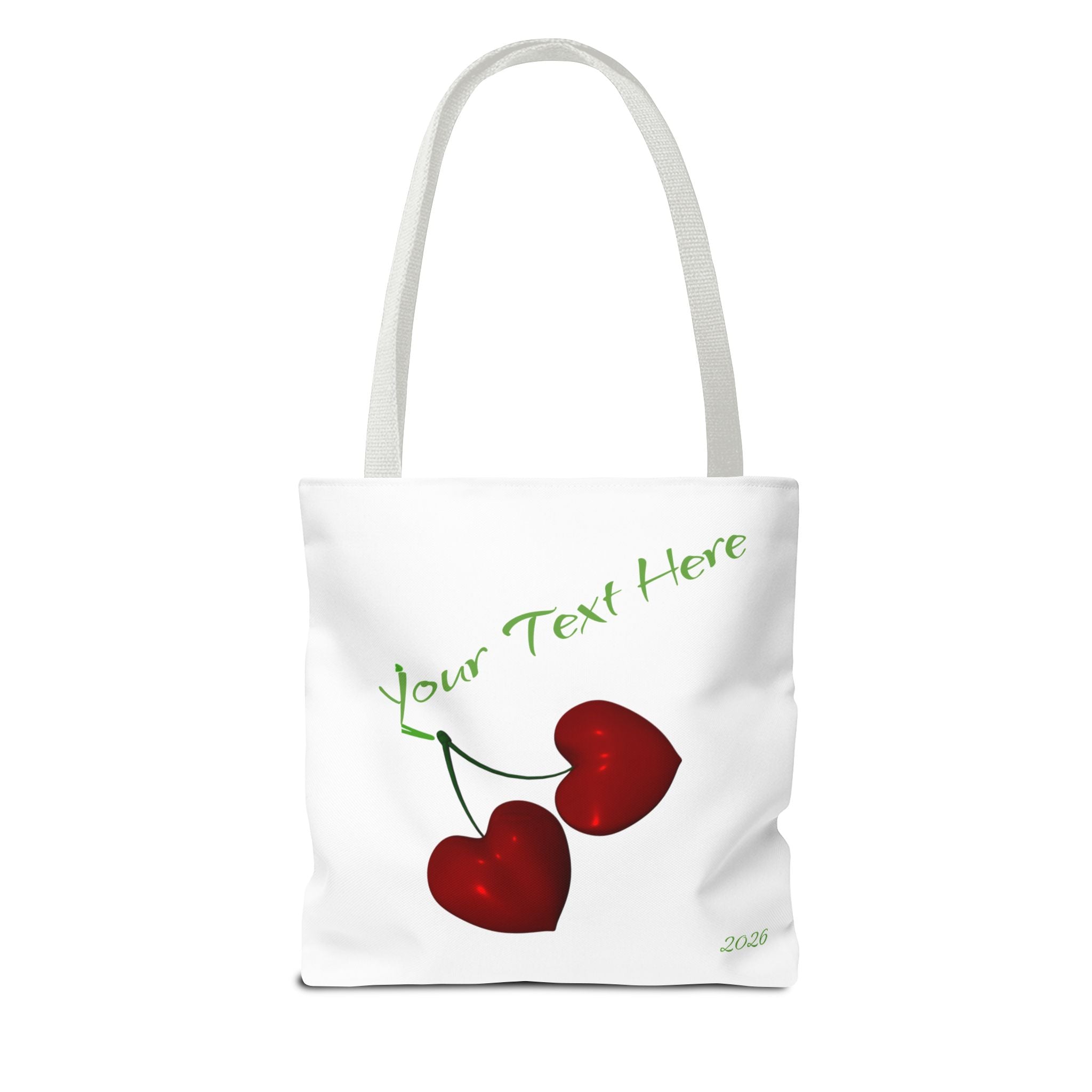 Cherry Hearts Name Tote Bag | Personalized Script _ Name | SanctuaryEssentials