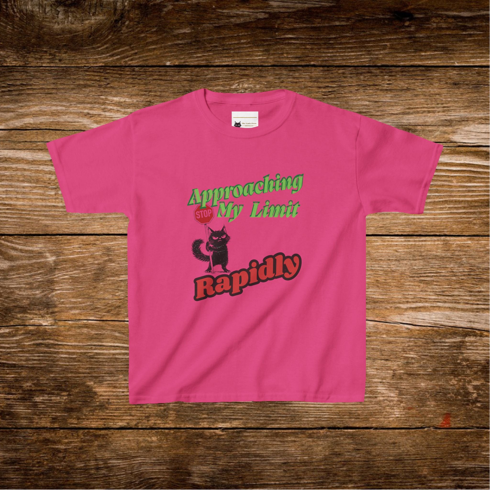 Kids T-Shirt — Approaching My Limit Stop Rapidly Cat Graphic Tee