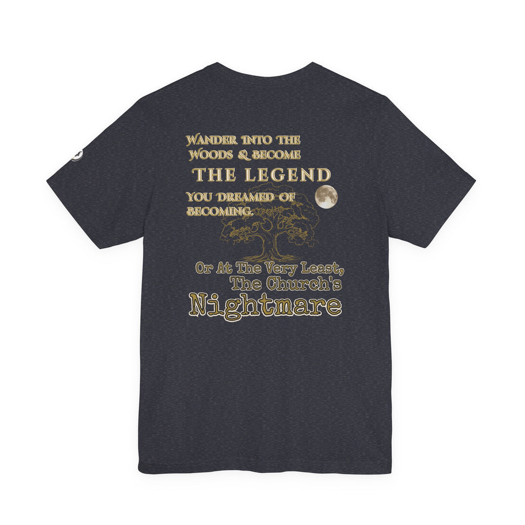 Unisex Graphic Tee | Wander Into The Woods Gothic T-Shirt | Retro Dark Fantasy Legend Apparel | Unisex Jersey Short Sleeve Tee