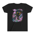 Cosmic Cruise: Jinx & Nova BMX Adventure Tee | Premium Youth Alien & Cat Graphic Shirt | Cool Kids Streetwear T-Shirt | Dual-Graphic Black T-Shirt | Youth BMX Rider Tee — Colorful Cosmic Bike Stunt T-...