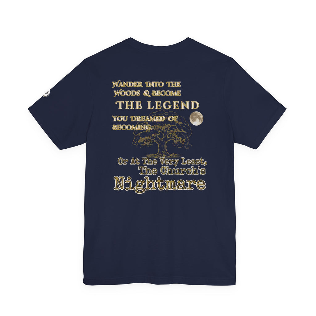 Unisex Graphic Tee | Wander Into The Woods Gothic T-Shirt | Retro Dark Fantasy Legend Apparel | Unisex Jersey Short Sleeve Tee