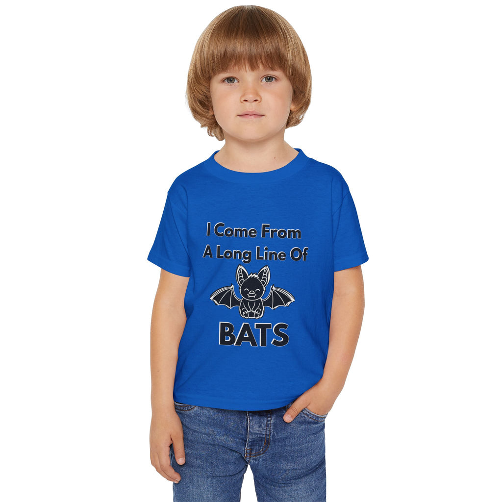 Heavy Cotton™ Toddler T-shirt, Family Matching Halloween Shirts – Crazy Old Bat, The Old Bat & Long Line of Bats – Funny Mom Grandma Kids Matching Set| kids unisex tee