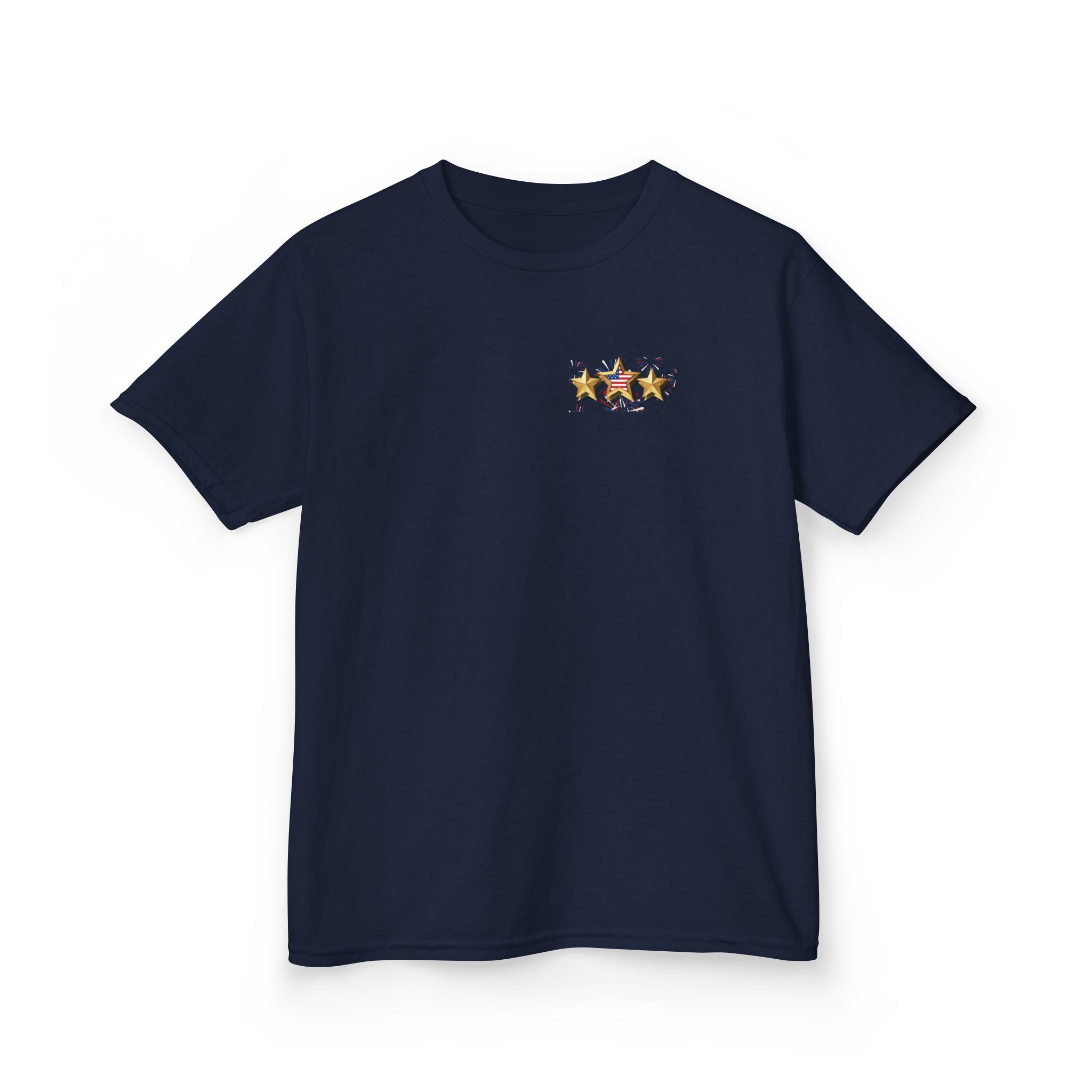 Kids 4th of July Shirt | Patriotic Fireworks & Stars Graphic Tee for Toddlers and Youth