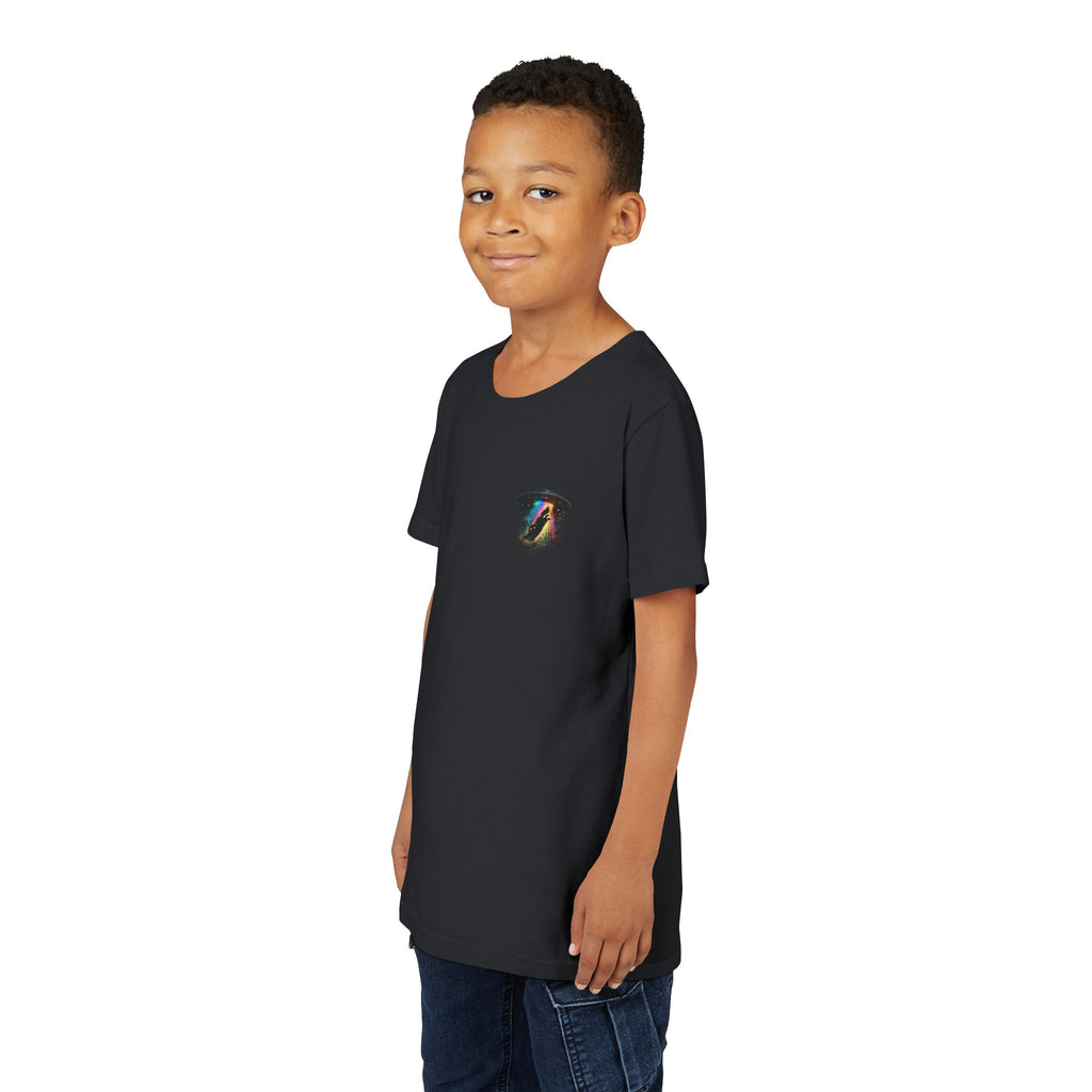 Cosmic Cruise: Jinx & Nova BMX Adventure Tee | Premium Youth Alien & Cat Graphic Shirt | Cool Kids Streetwear T-Shirt | Dual-Graphic Black T-Shirt | Youth BMX Rider Tee — Colorful Cosmic Bike Stunt T-...
