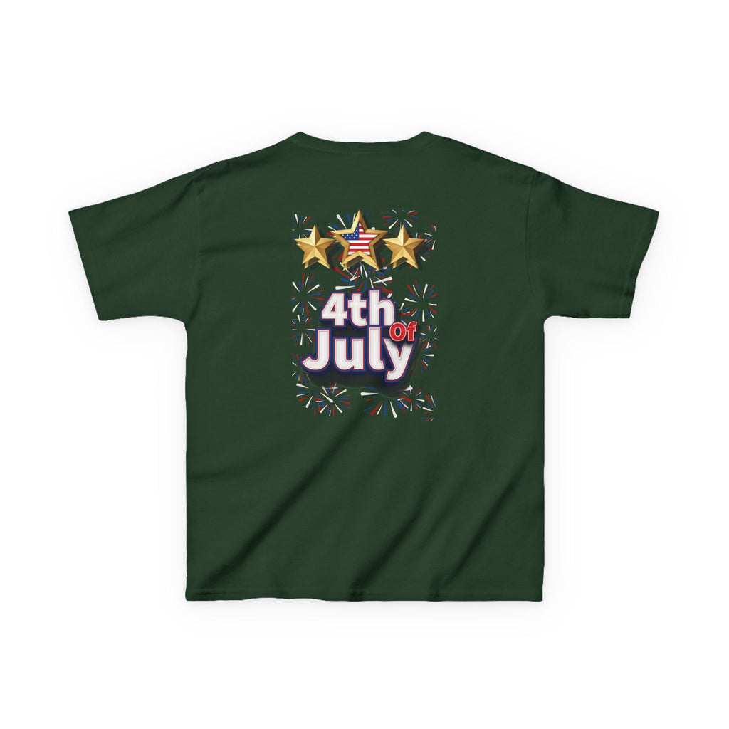 Kids 4th of July Shirt | Patriotic Fireworks & Stars Graphic Tee for Toddlers and Youth