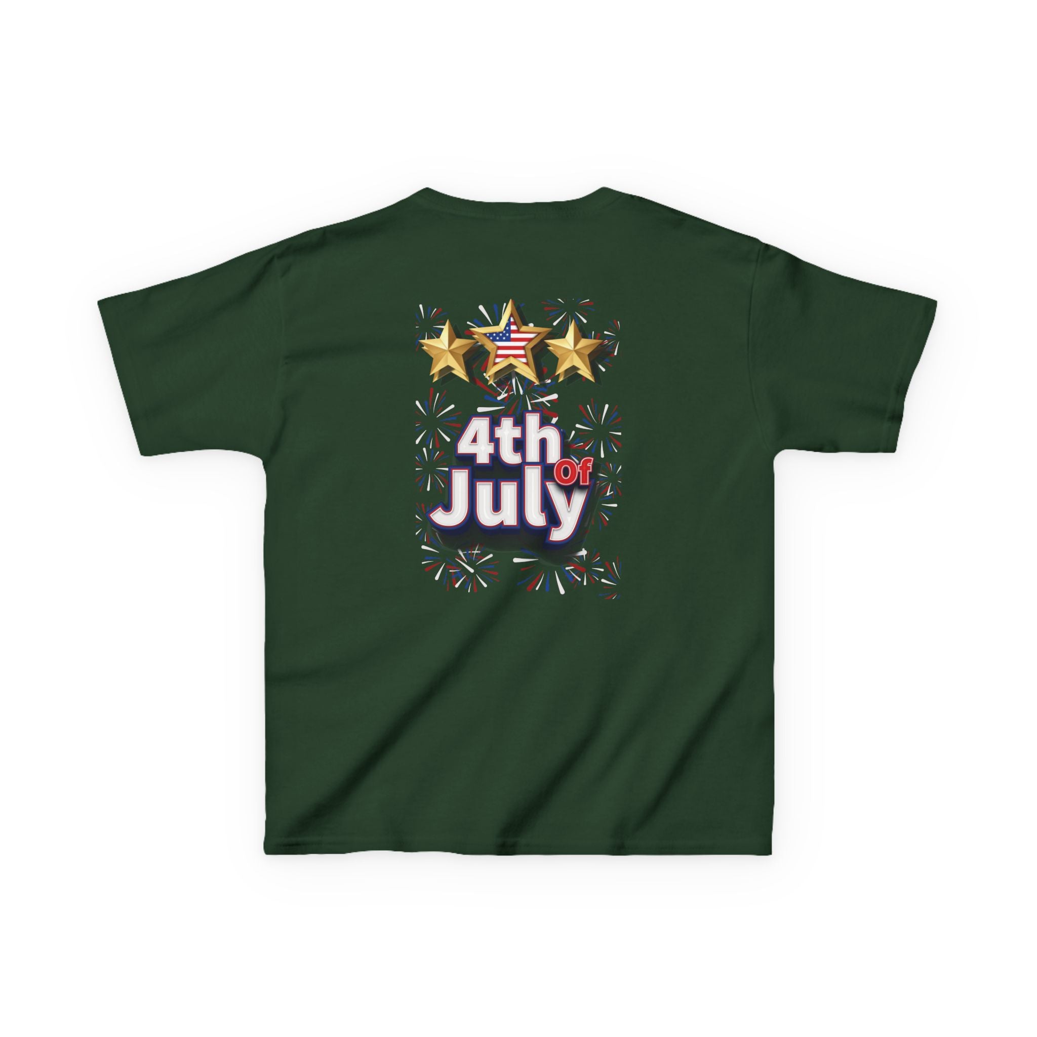 Kids 4th of July Shirt | Patriotic Fireworks & Stars Graphic Tee for Toddlers and Youth