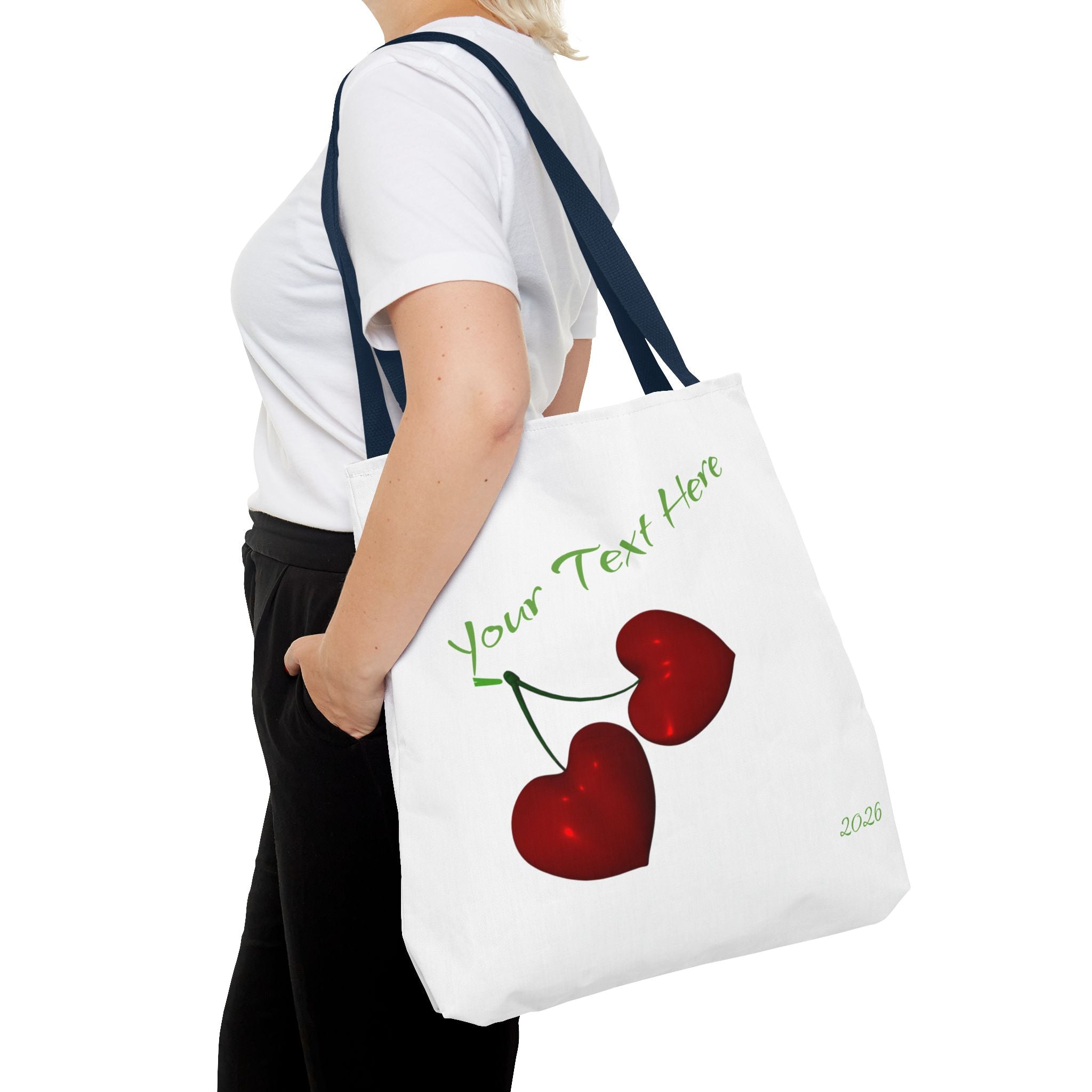 Cherry Hearts Name Tote Bag | Personalized Script _ Name | SanctuaryEssentials