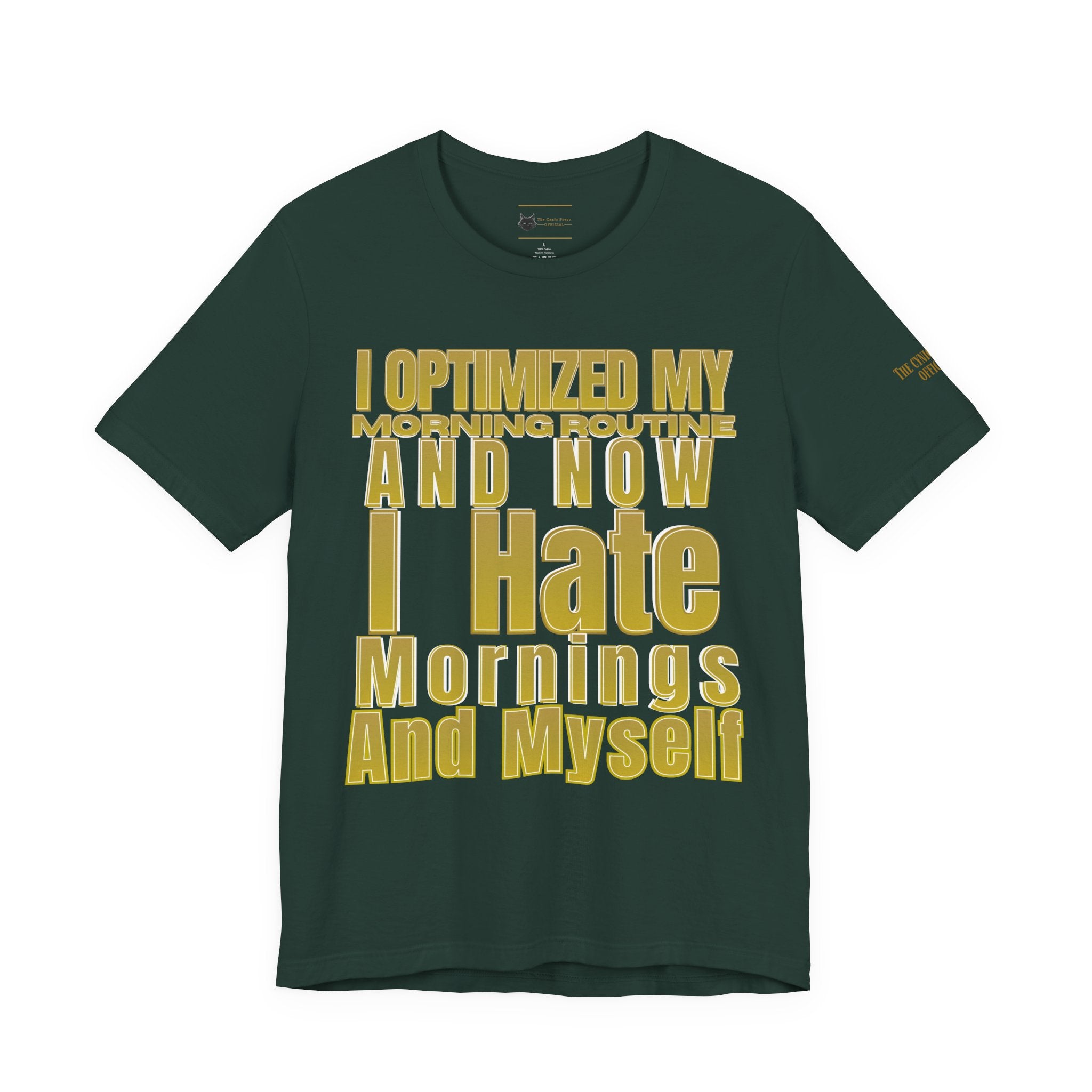 Unisex Jersey Software Engineer T-Shirt | I Optimized My Morning Routine Funny Coding Graphic Tee |Unisex Jersey Short Sleeve Tee