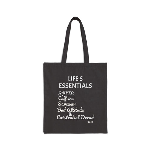 Caffeine Spite Quote Tote Bag | Cotton Canvas Carryall | SanctuaryEssentials