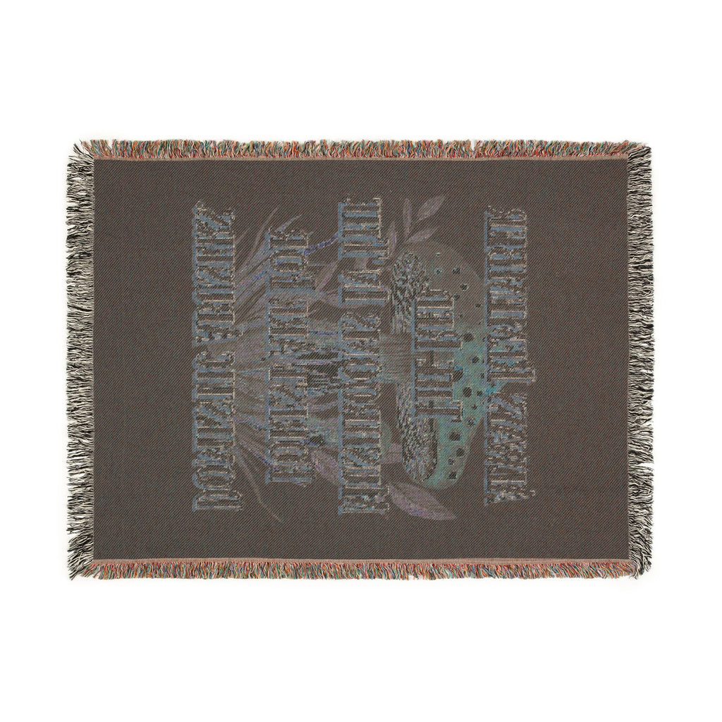 Mushroom Foraging Woven Blanket — Cozy Botanical Toadstool Throw