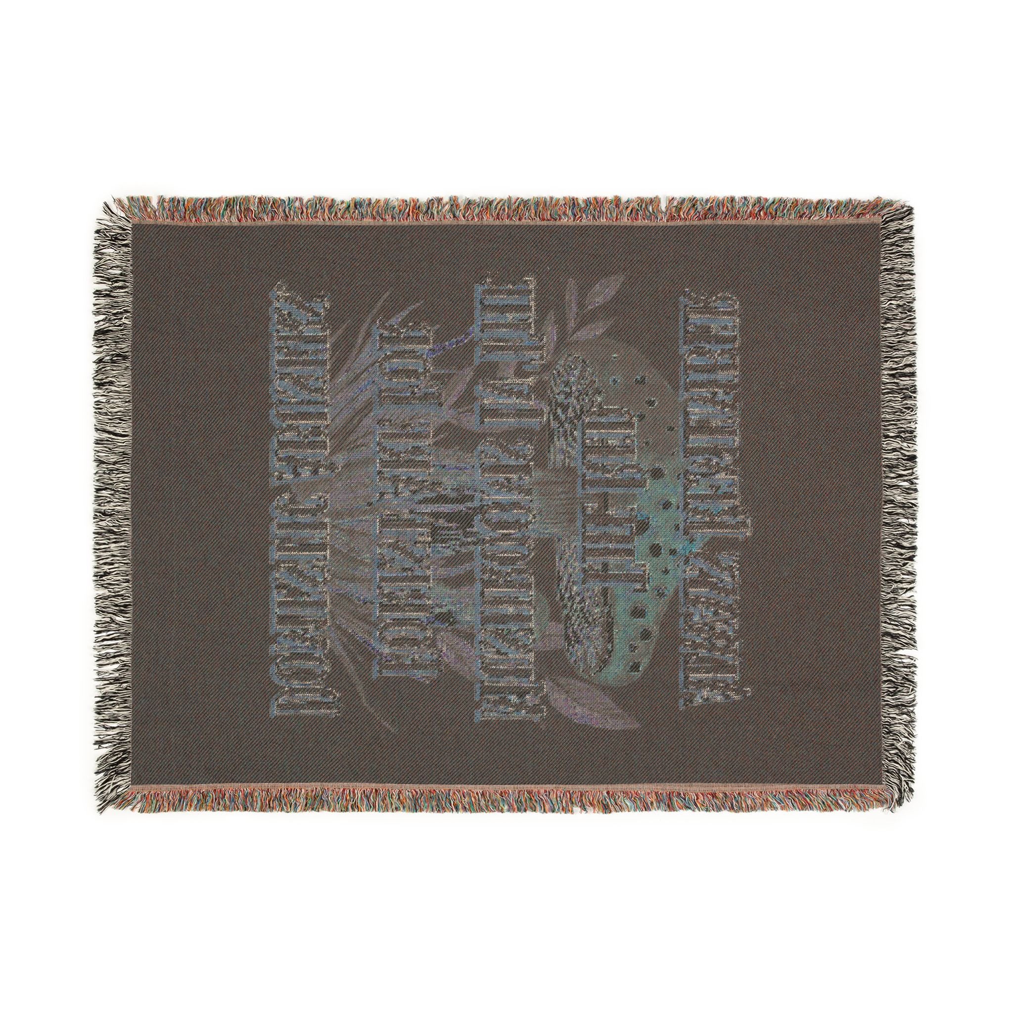 Mushroom Foraging Woven Blanket — Cozy Botanical Toadstool Throw